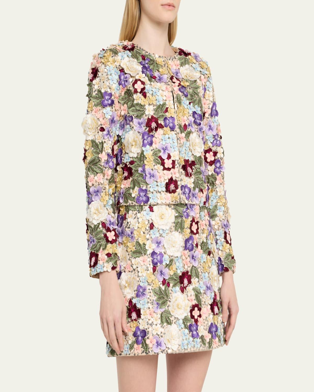 Alice + Olivia Kidman Boxy Embellished Jacket in White | Lyst
