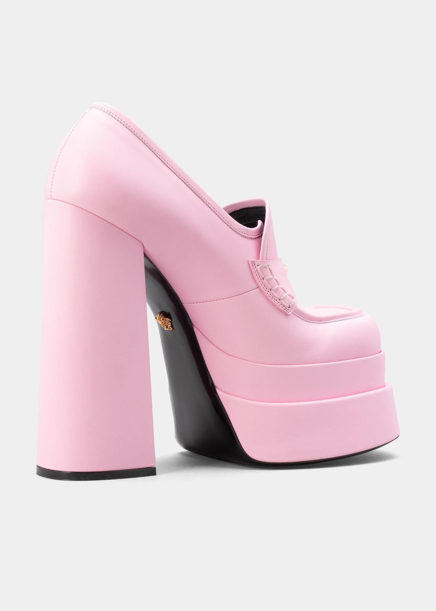 Versace Aevitas Platform Loafers in Pink | Lyst