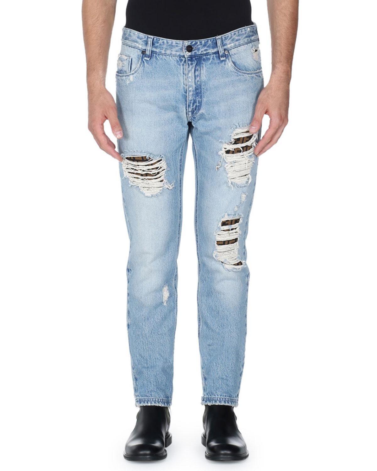 fendi distressed jeans