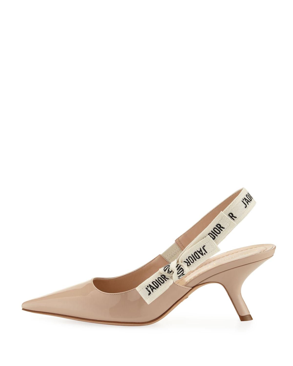 dior sling back nude