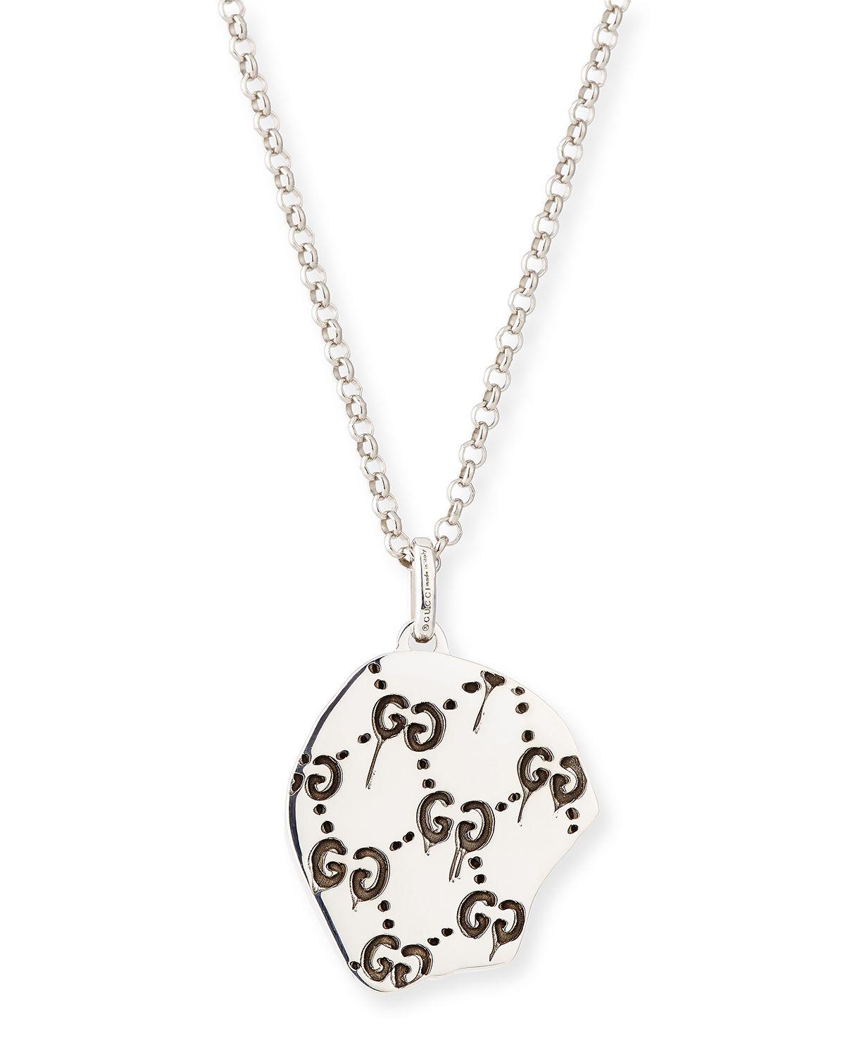 Ghost Men S Sterling Silver Skull Necklace
