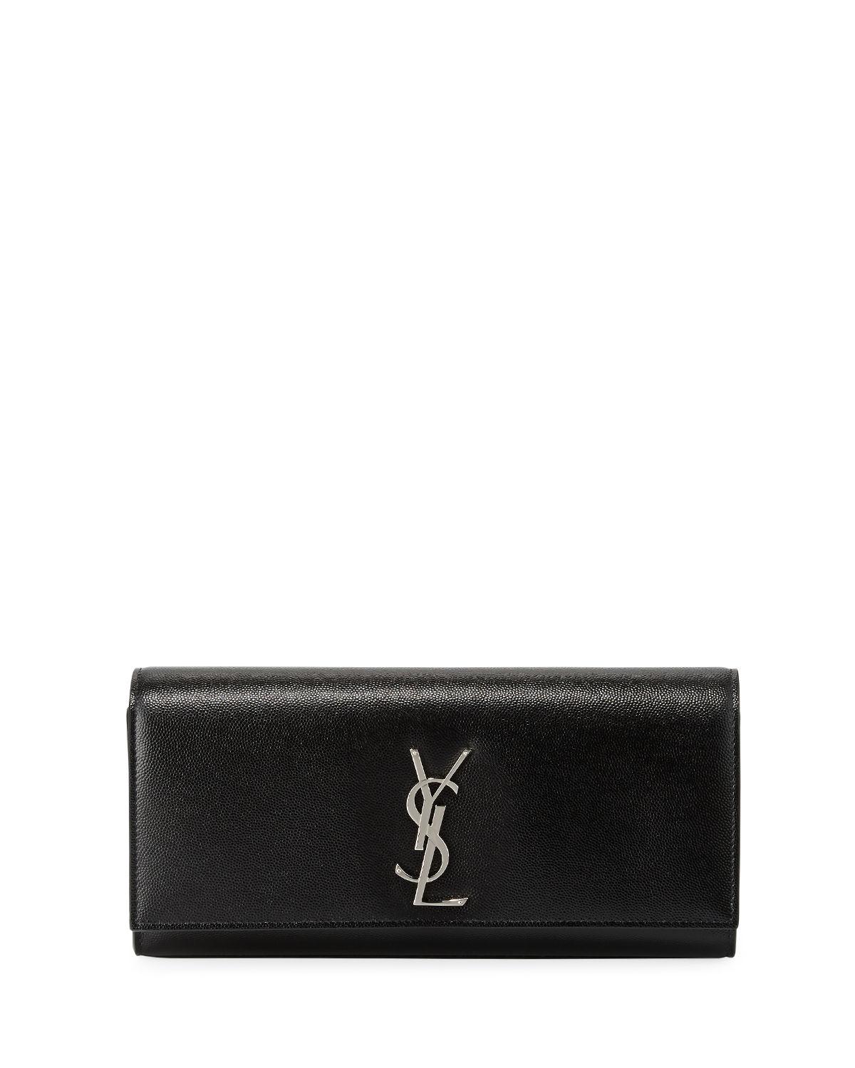 Lyst Saint Lau Kate Monogram Ysl Grain De Poudre Clutch Bag In Saint Lau Women S Black Kate Monogram Ysl Grain De Poudre Clutch Bag