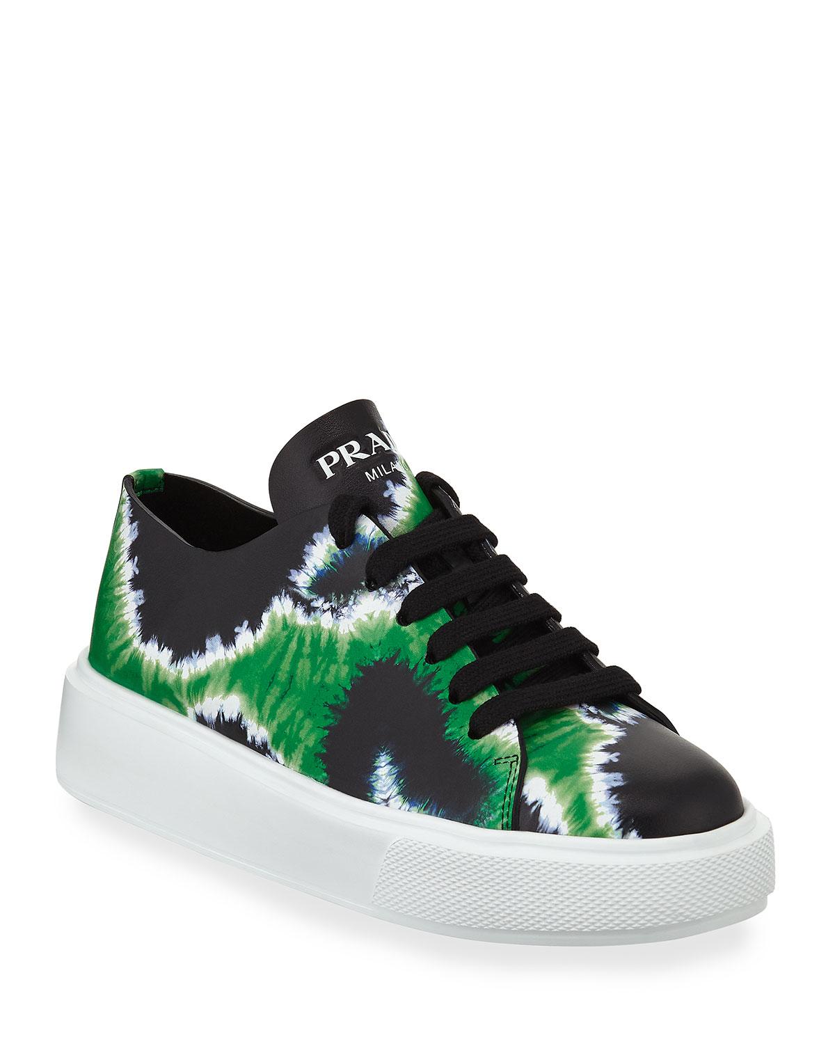 prada leather platform sneakers