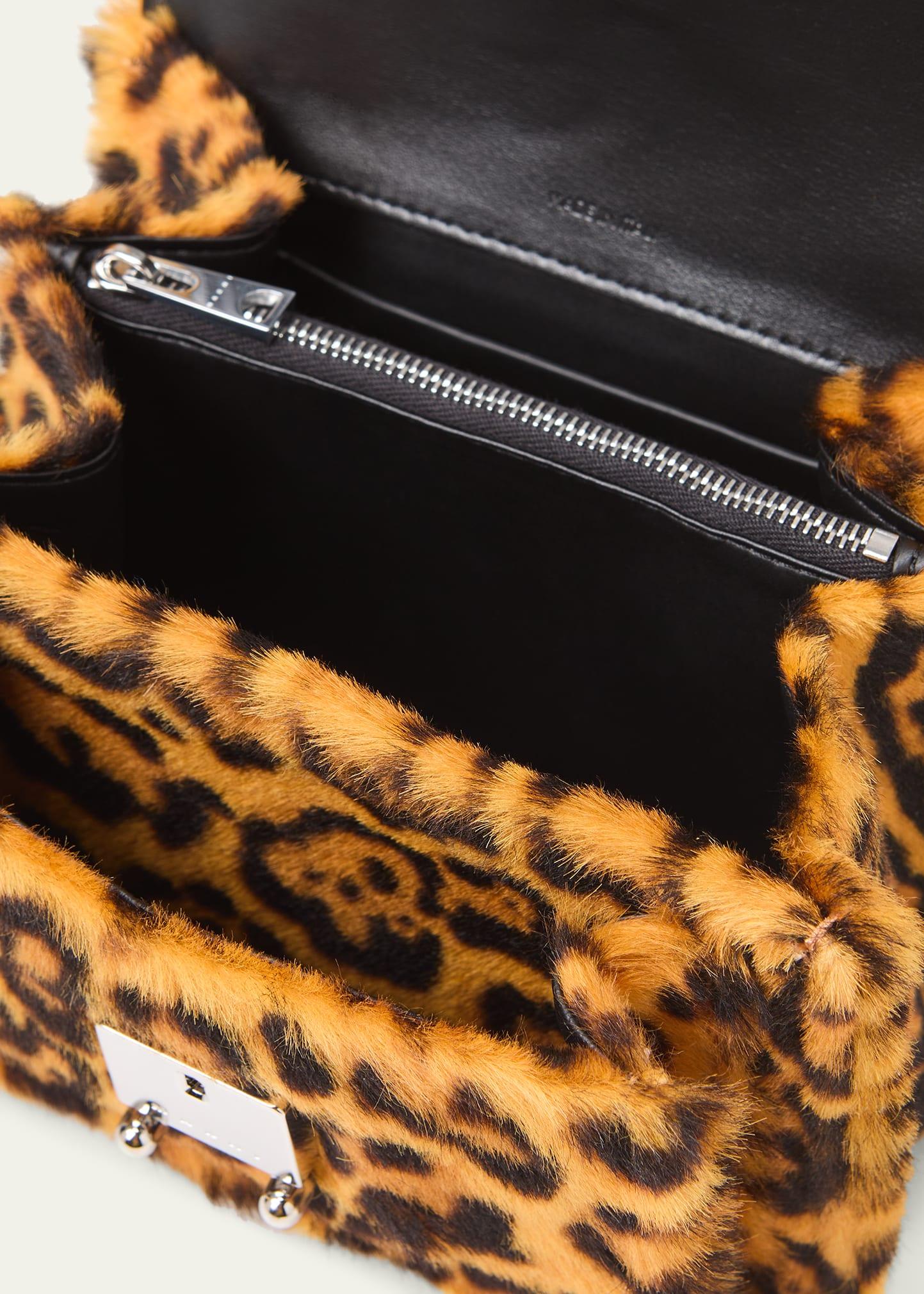 Leopard Print Purse [ Calf Hair on Hide Leather] Fur Clutch