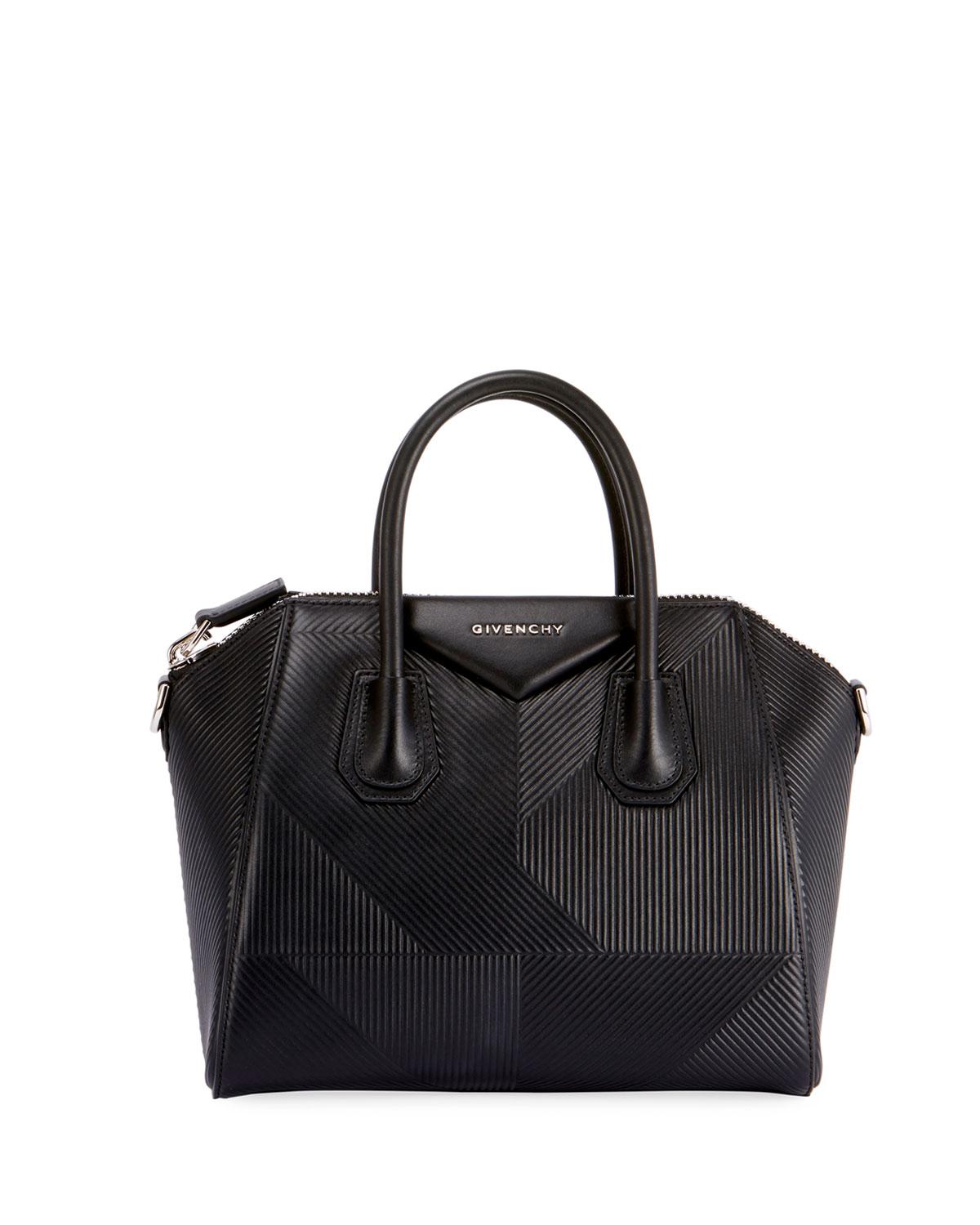 Givenchy Antigona Small Embossed Leather Satchel Bag in Black - Lyst