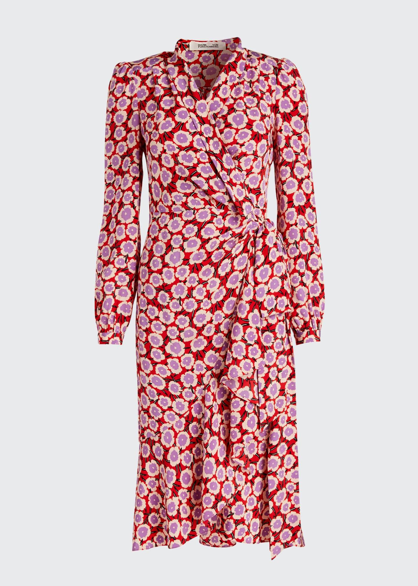 Diane von Furstenberg Women's Carla Two Silk Crepe De Chine Wrap Dress