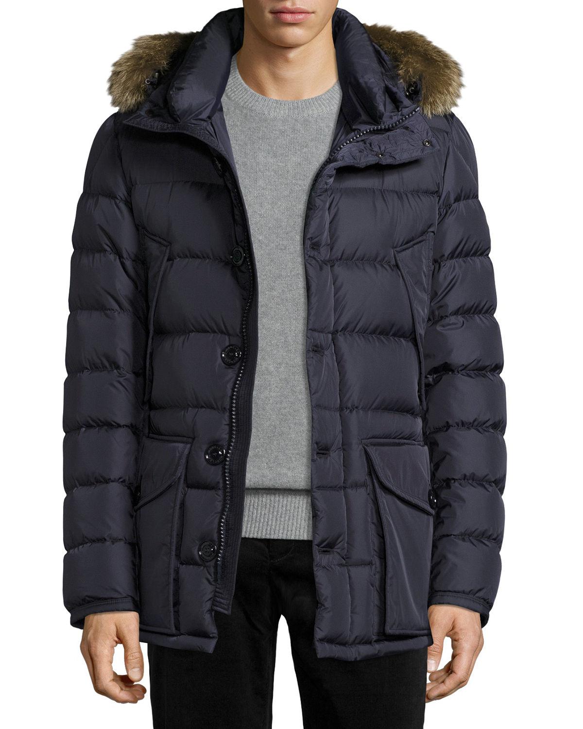 moncler coat mens fur hood