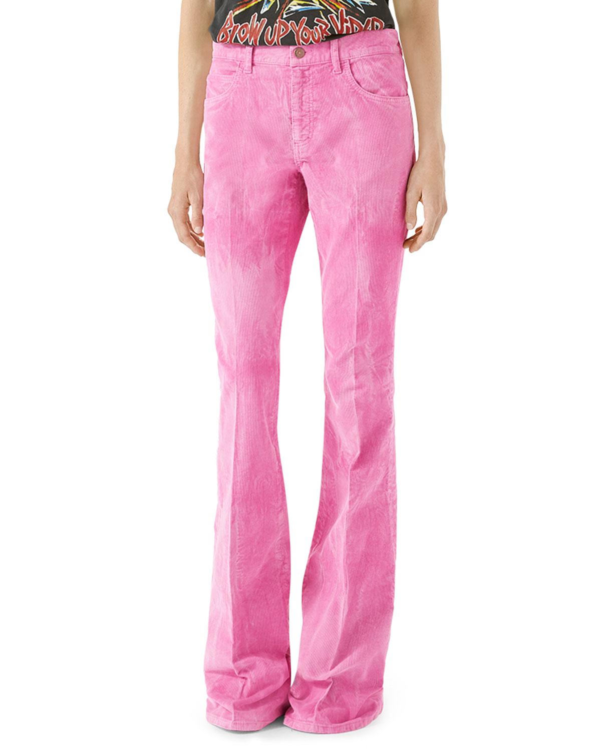 pink bootcut pants