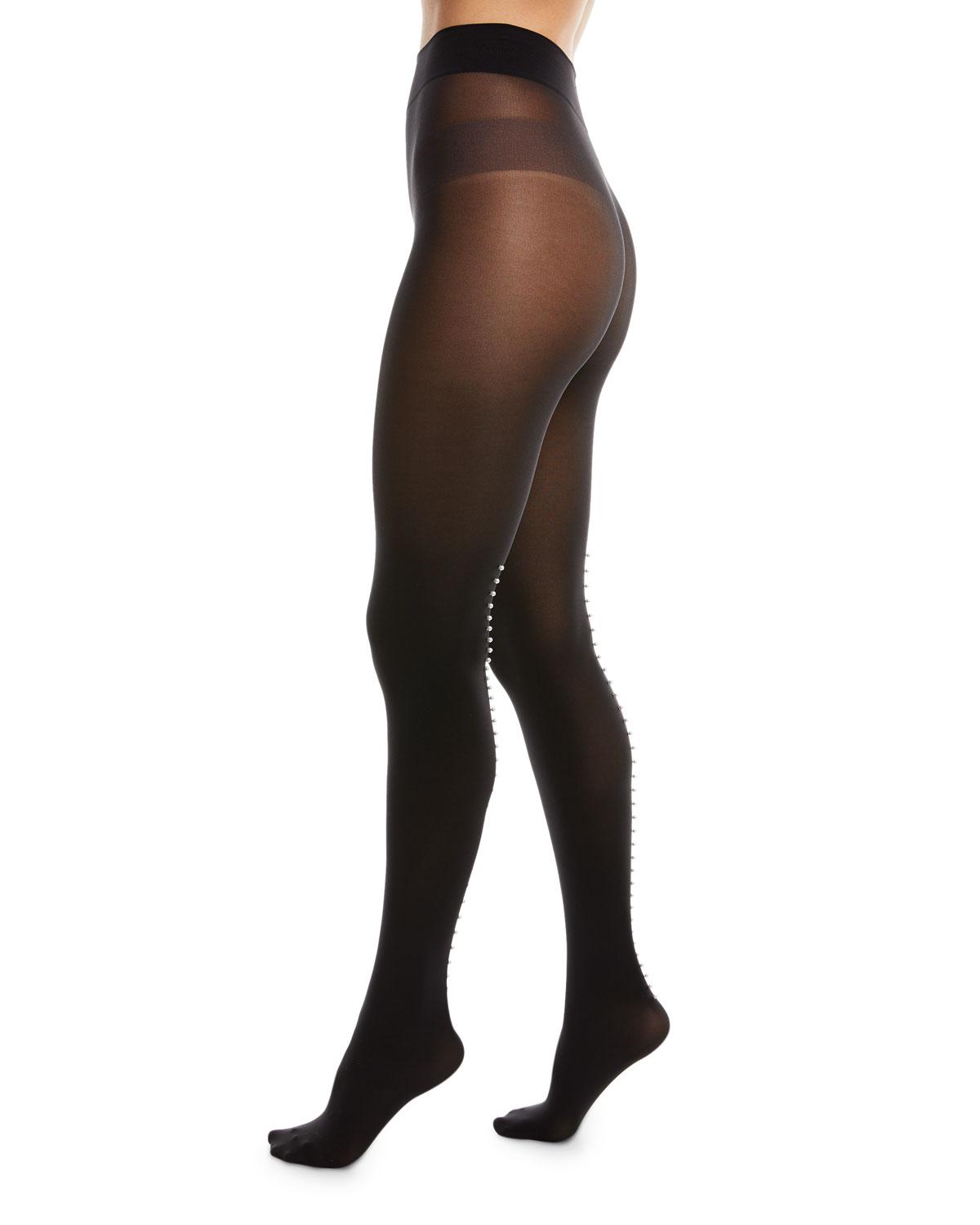 Wolford Cotton Pearl Back Seam Tights in Black Lyst