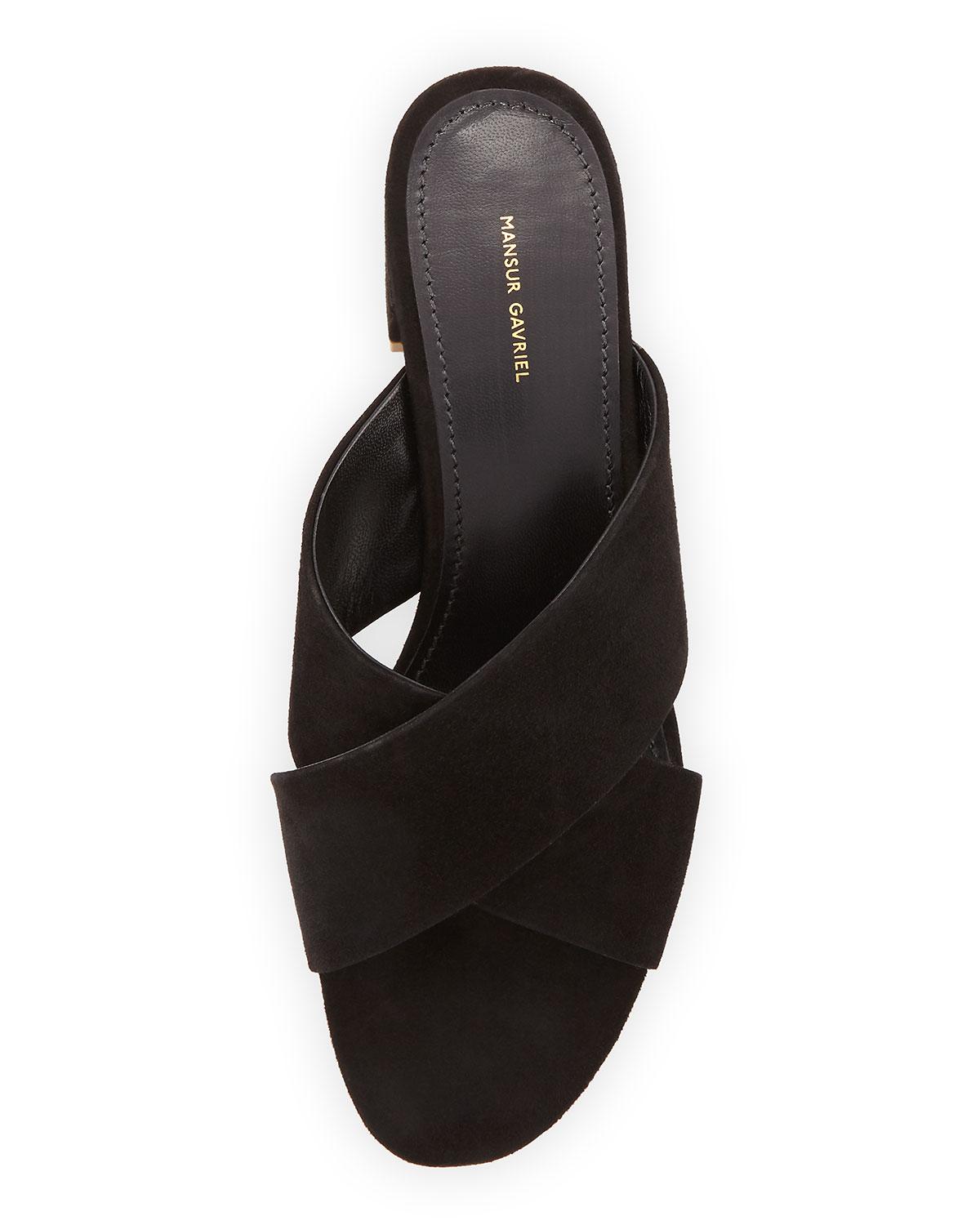 mansur gavriel suede slides