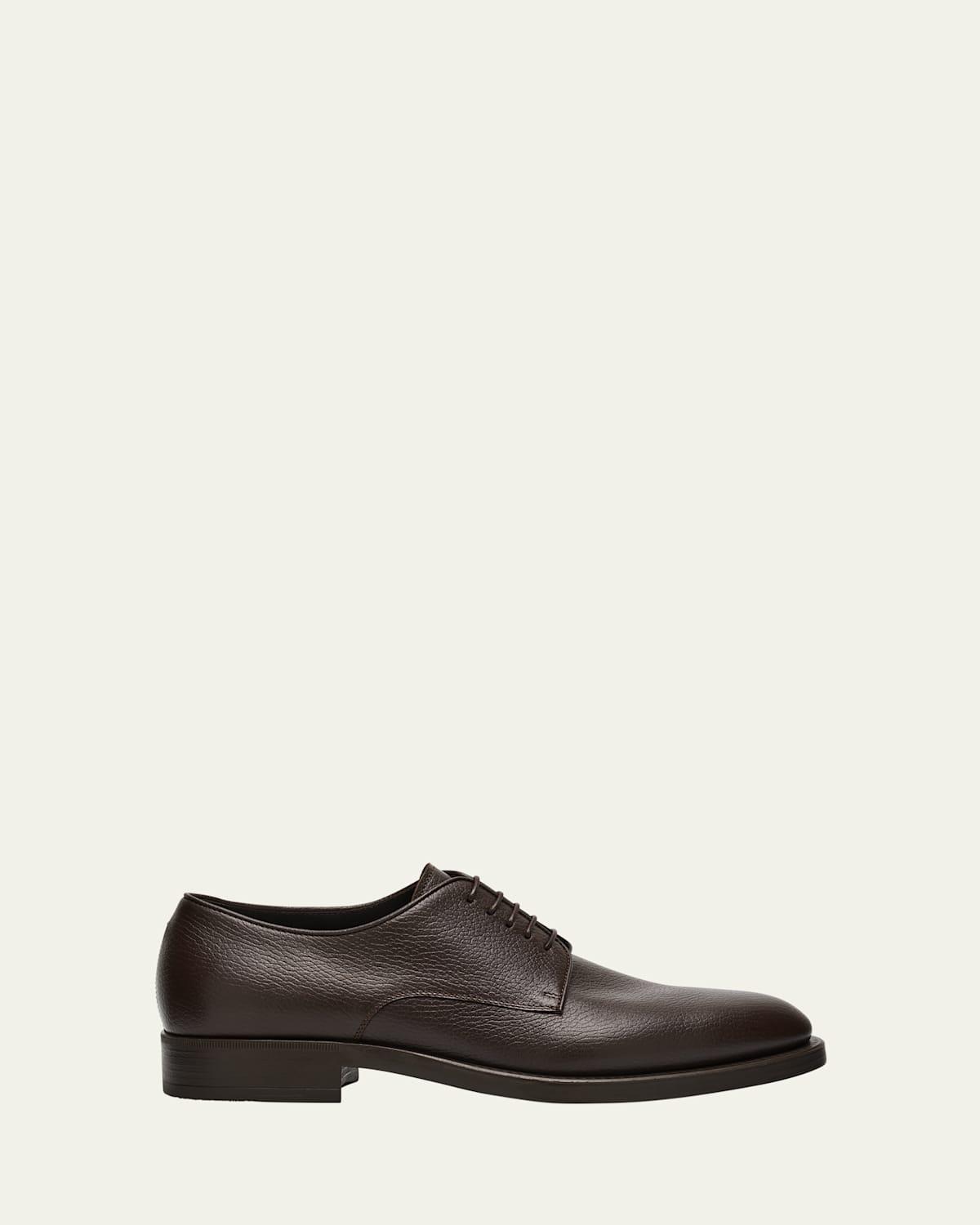 Giorgio Armani Rich Brown Leather Derbys Giorgio Armani Brown Leather Brogue Dress Derby Men main image 3