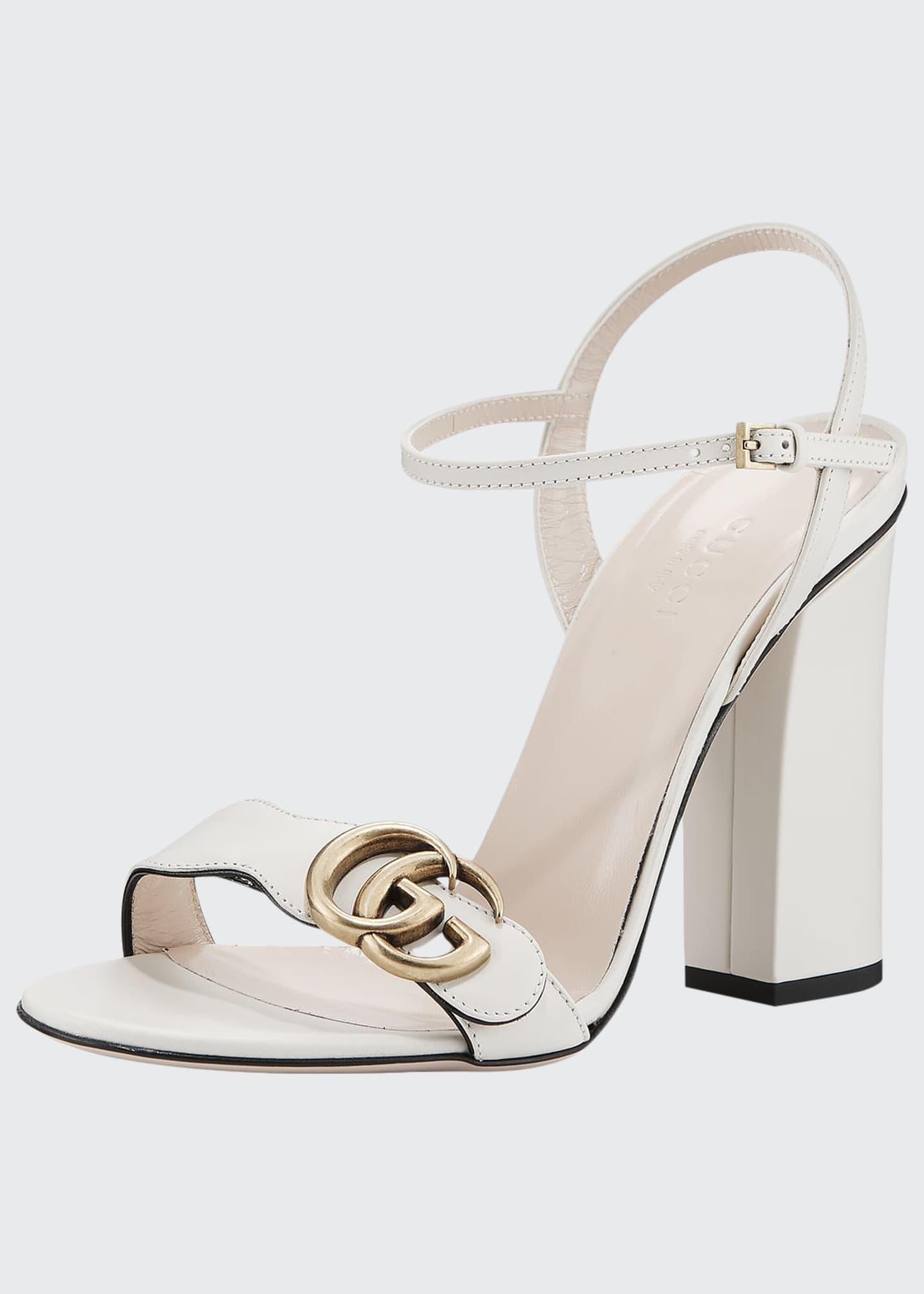 gucci white sandal heels