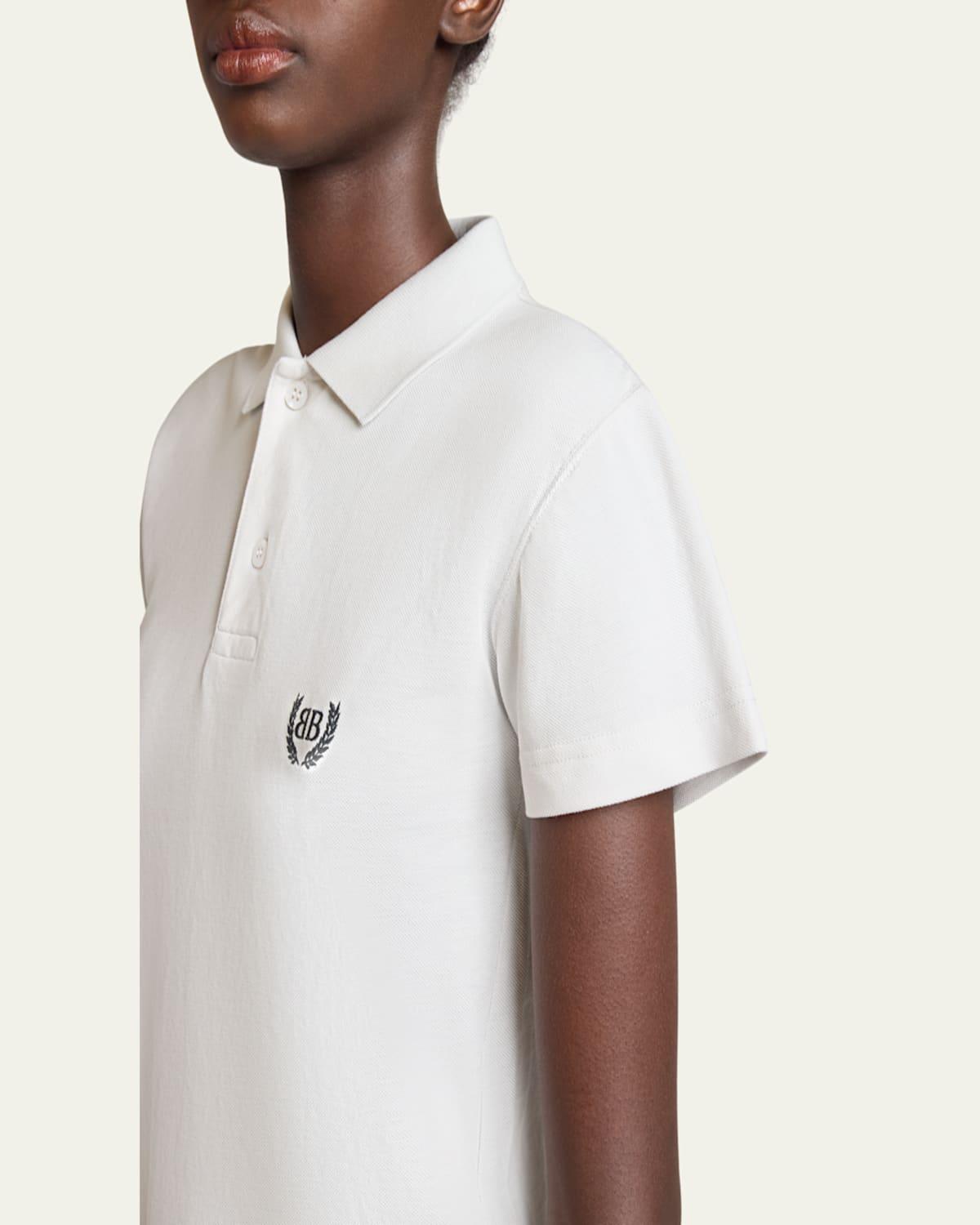 Balenciaga Fitted Polo Shirt in Natural | Lyst