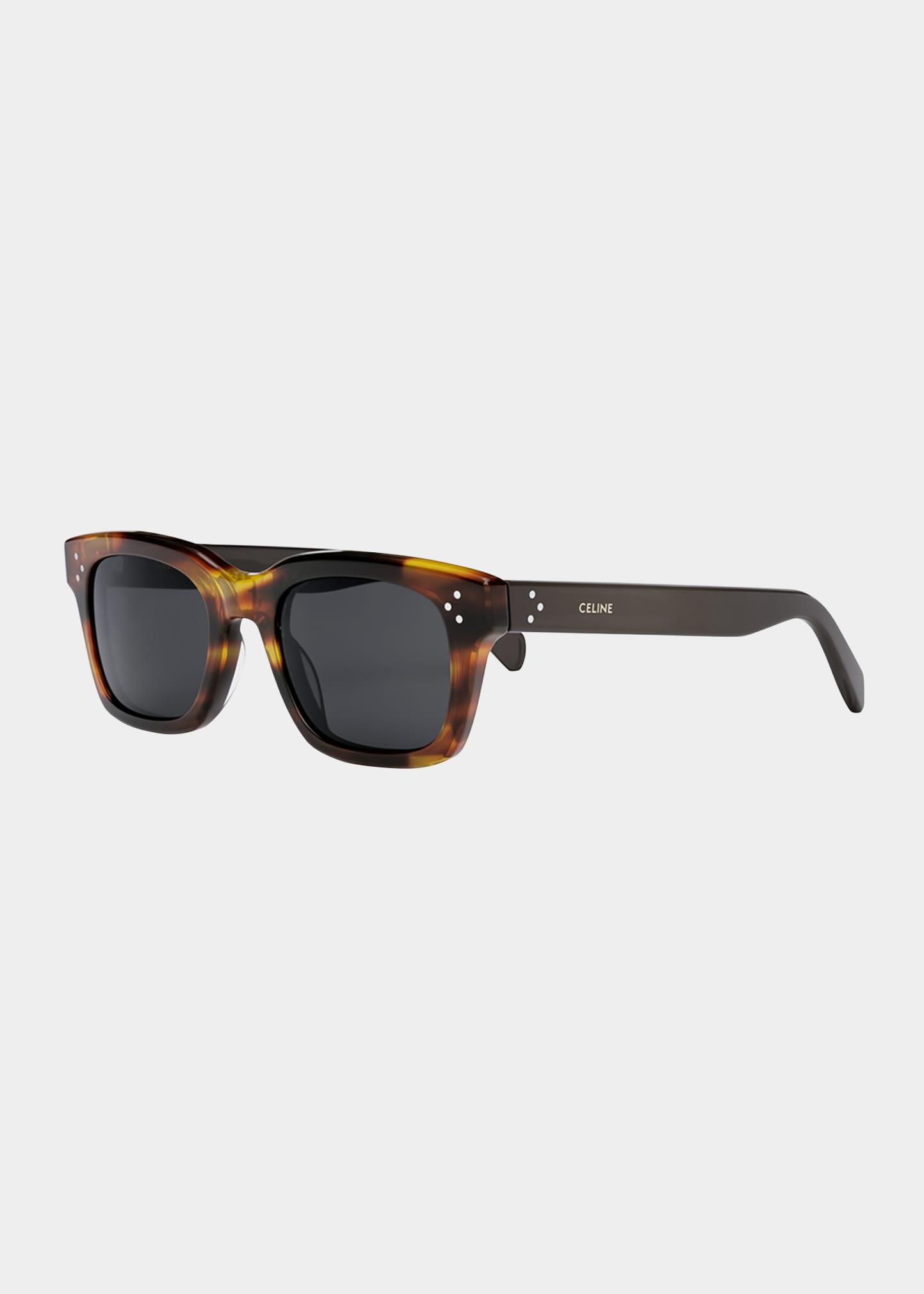 Celine Havana Rectangle Logo Sunglasses in Black for Men Lyst