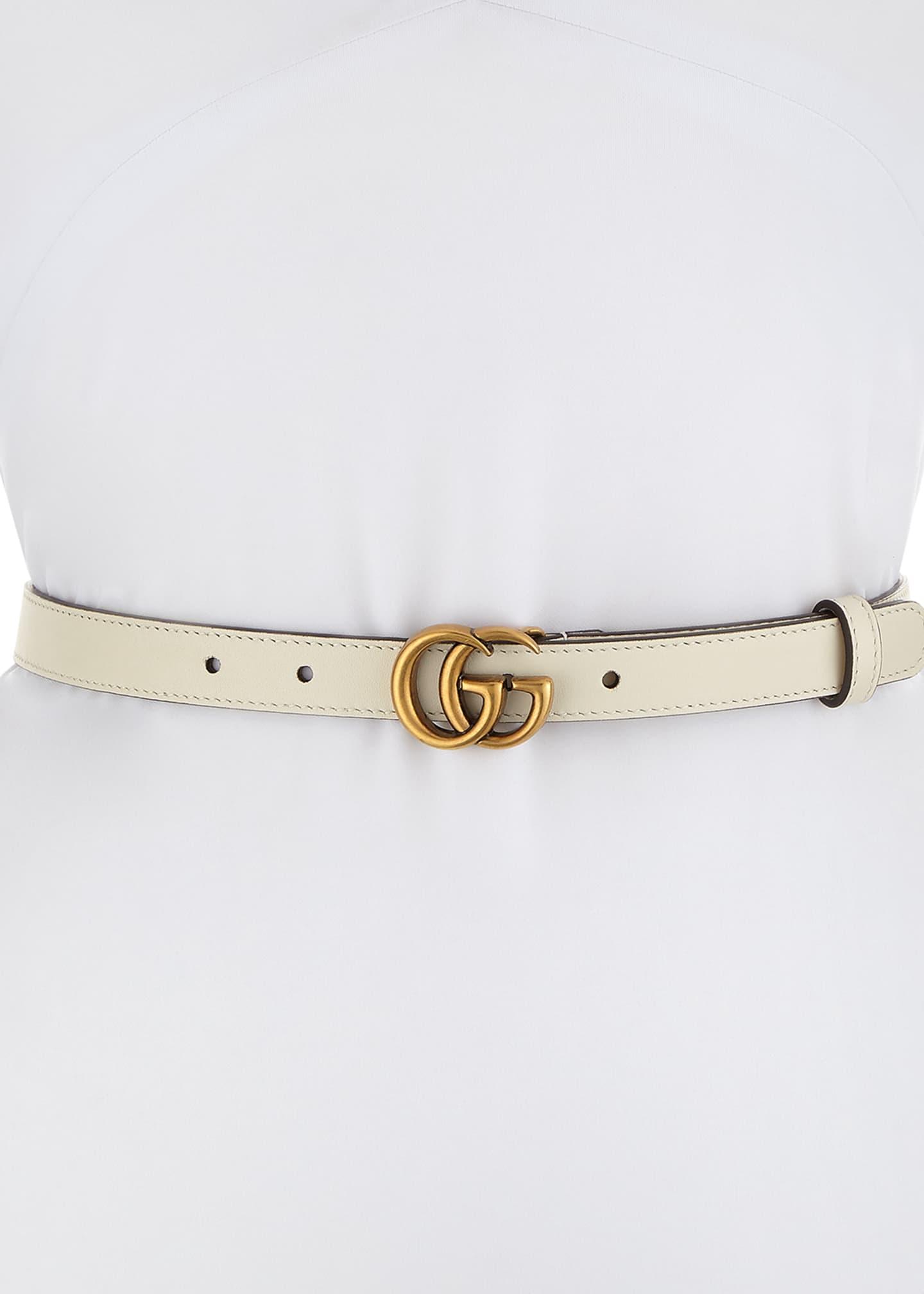 gucci gg buckle slim leather belt
