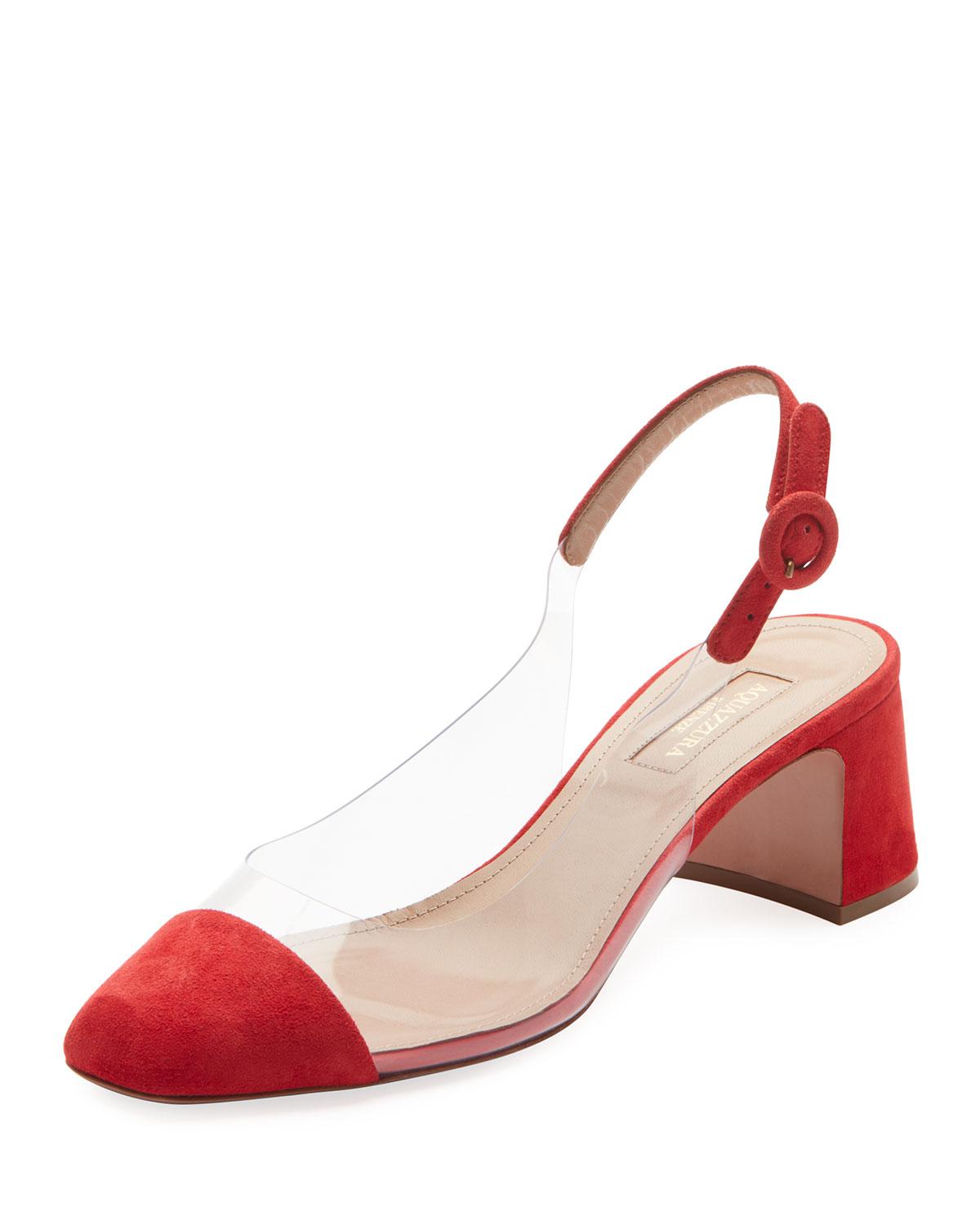 aquazzura pvc slingback heels