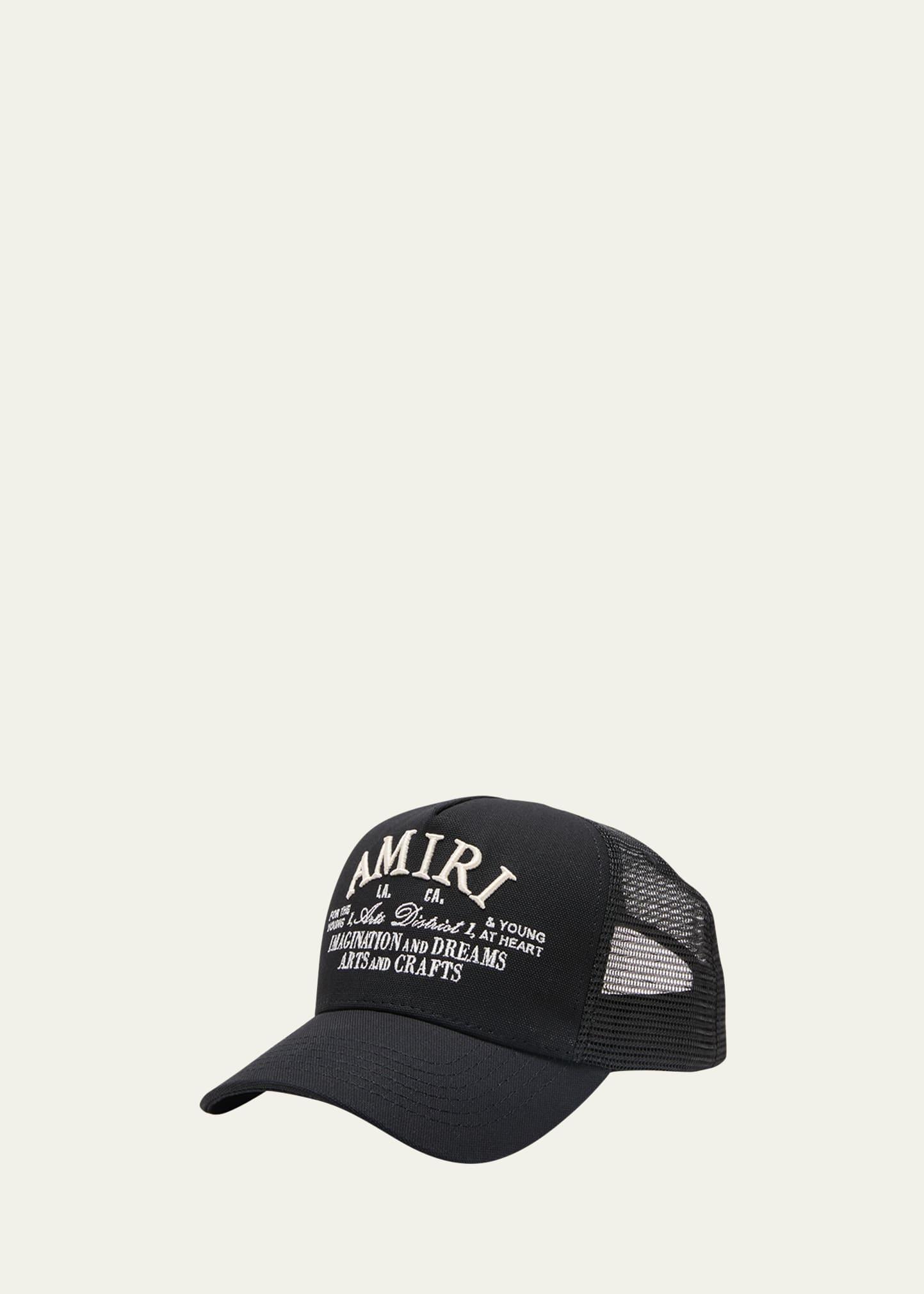 Amiri Logo-embroidered Cotton Trucker Cap in Black for Men 