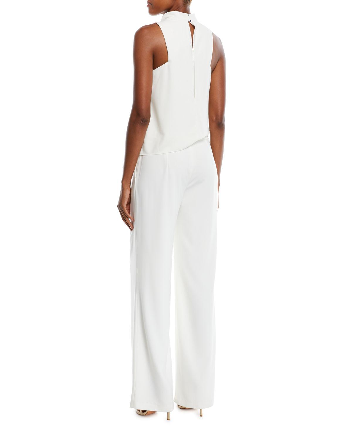halston heritage draped jumpsuit