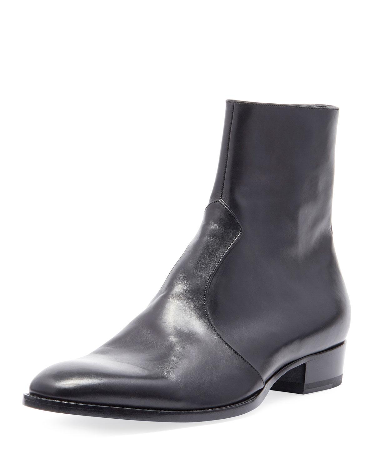 Wyatt 30 Side-zip Leather Ankle Boots 