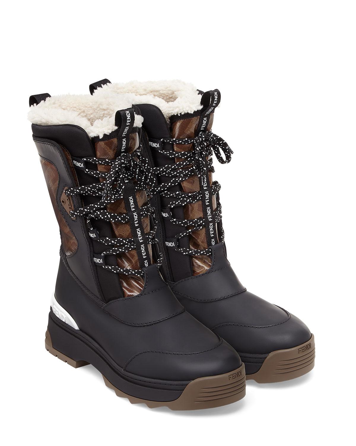Fendi T-rex Snow Boots in Black | Lyst