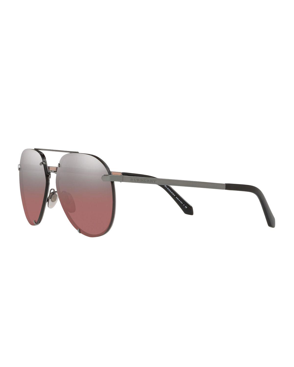 burberry metal aviator sunglasses
