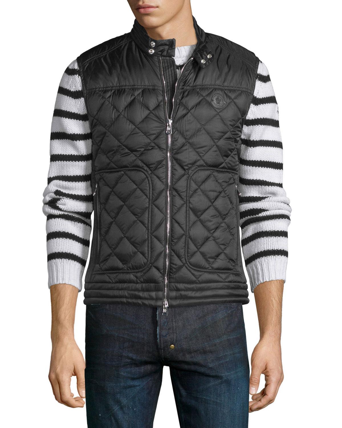Lyst - Moncler Rod Quilted Nylon Moto Vest in Black for Men