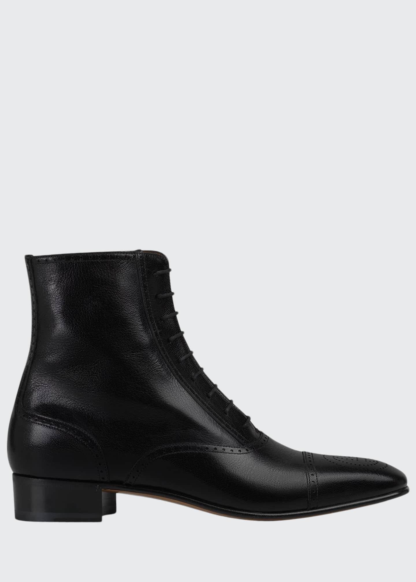 brogue chelsea boots mens black
