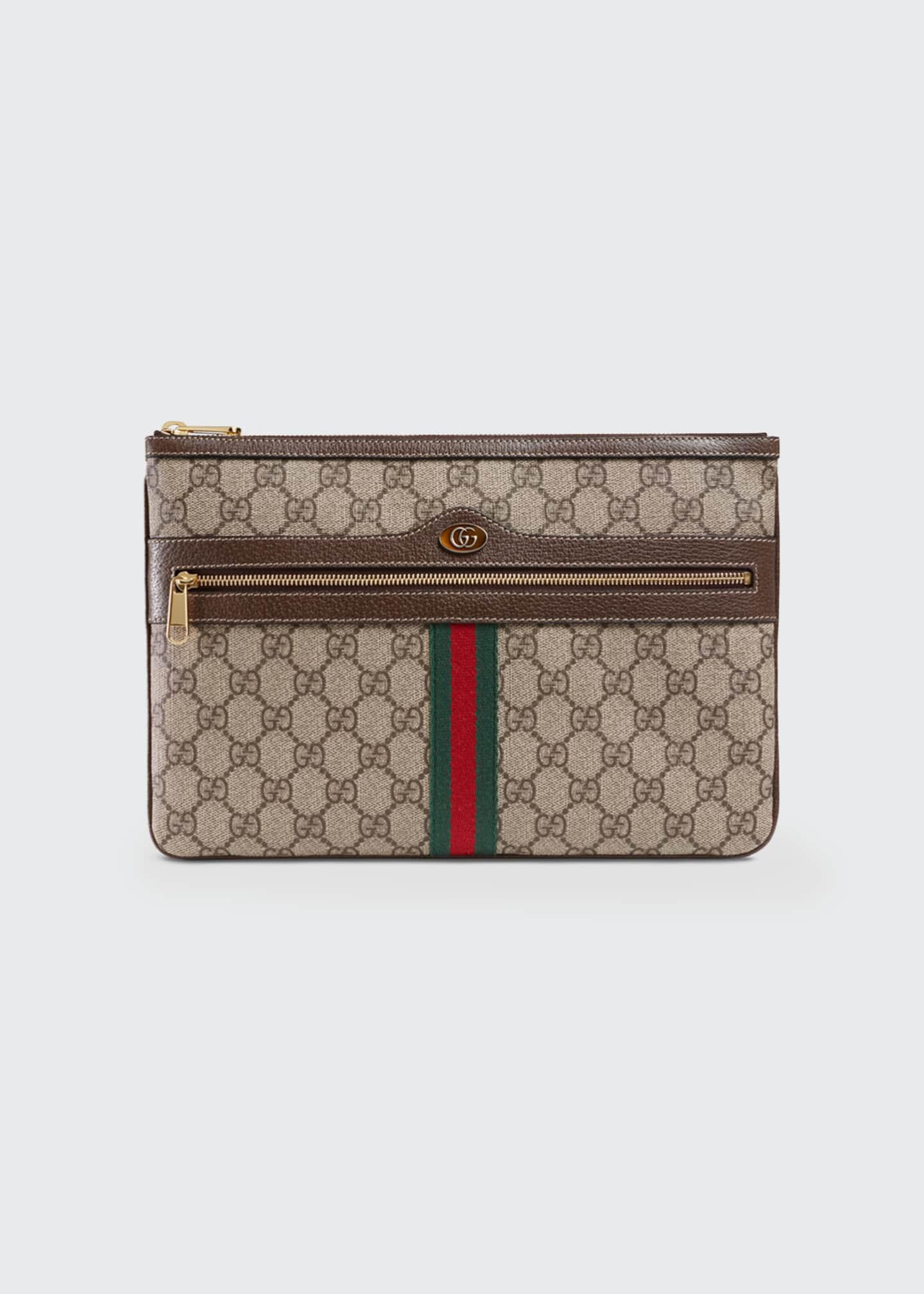 gucci ophidia large gg supreme pouch clutch bag