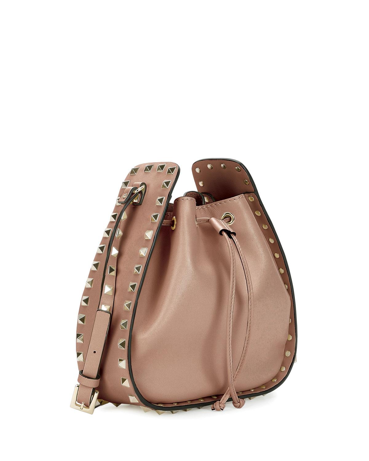 valentino rockstud drawstring bag