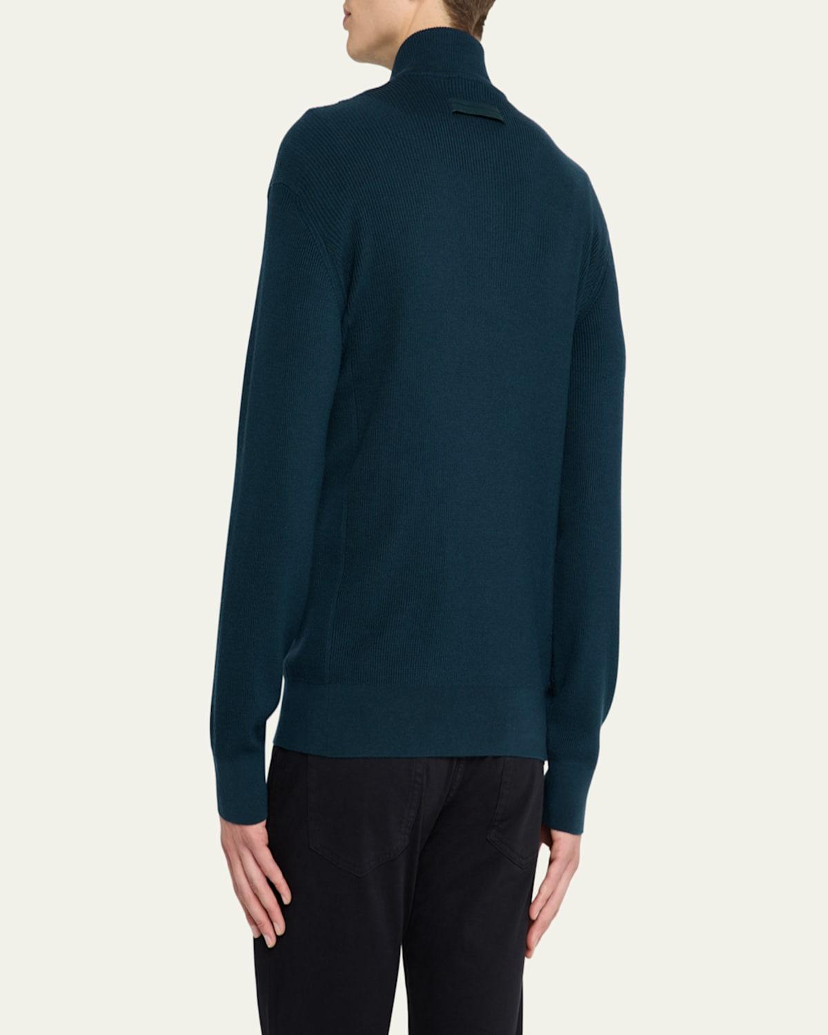 Ermenegildo Zegna ネイビー セーター クォータージップ Ermenegildo Zegna ZEGNA Z TECHMERINO Wool Pin Point Suit men