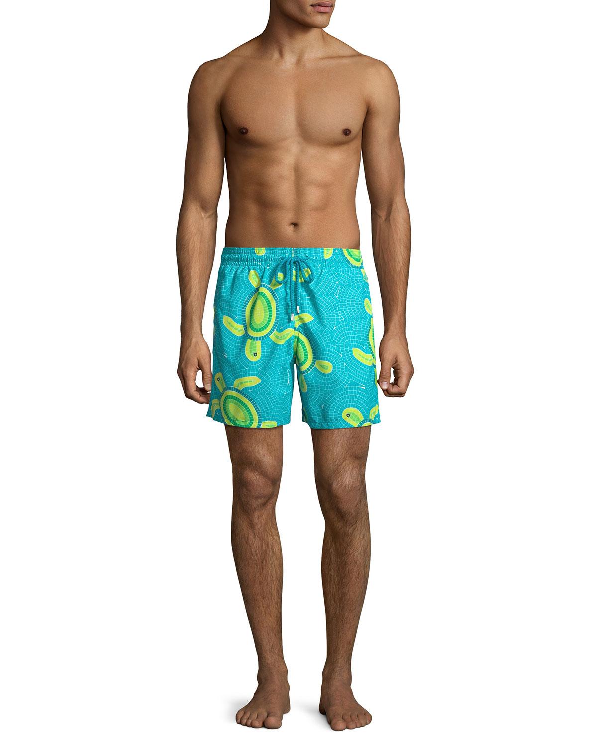 Vilebrequin Mens Moorea Mosaic Turtles Swim Trunk