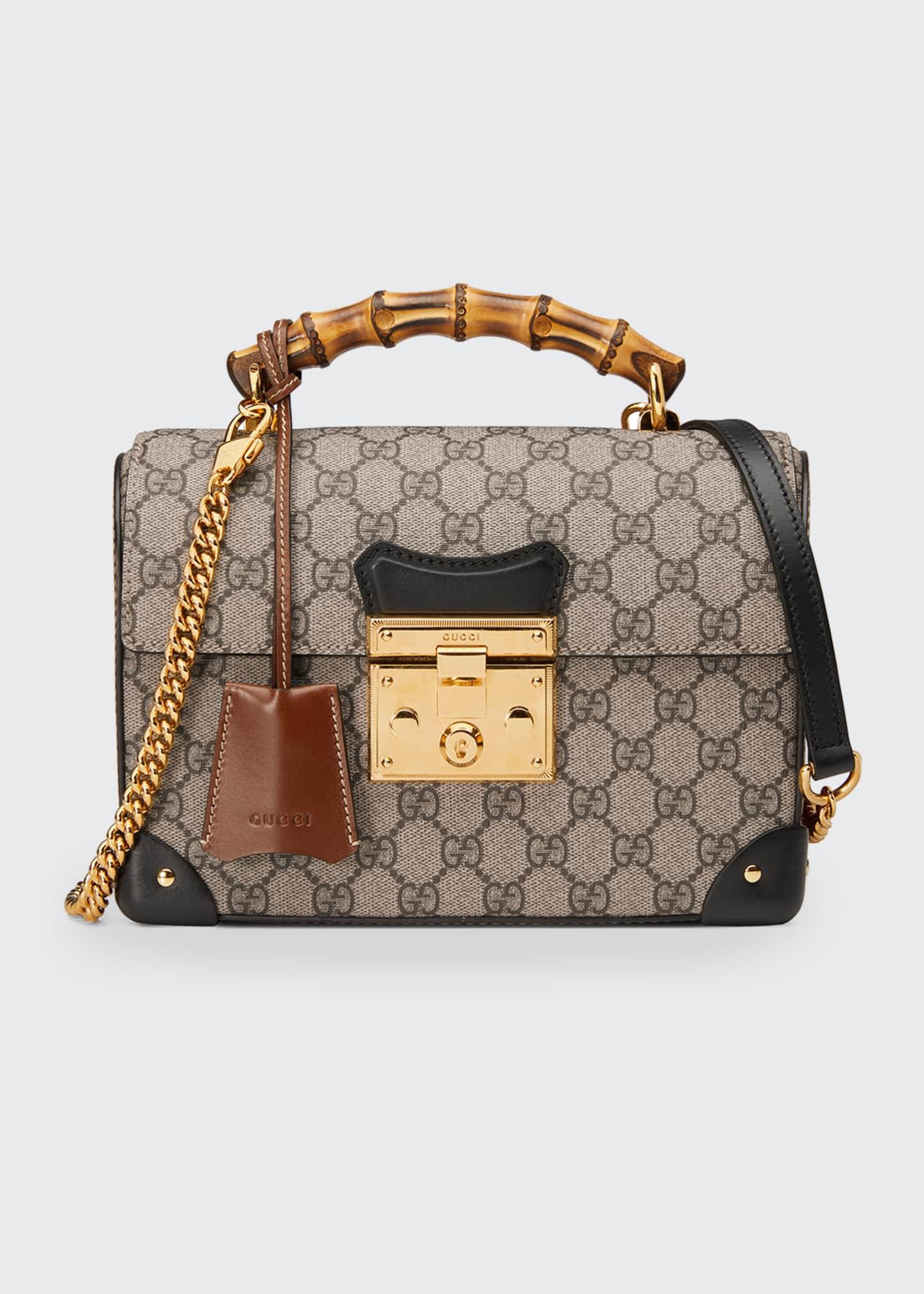 Gucci - Padlock Bamboo-Handle Gg Supreme Handbag - Womens - Grey Multi for  Women