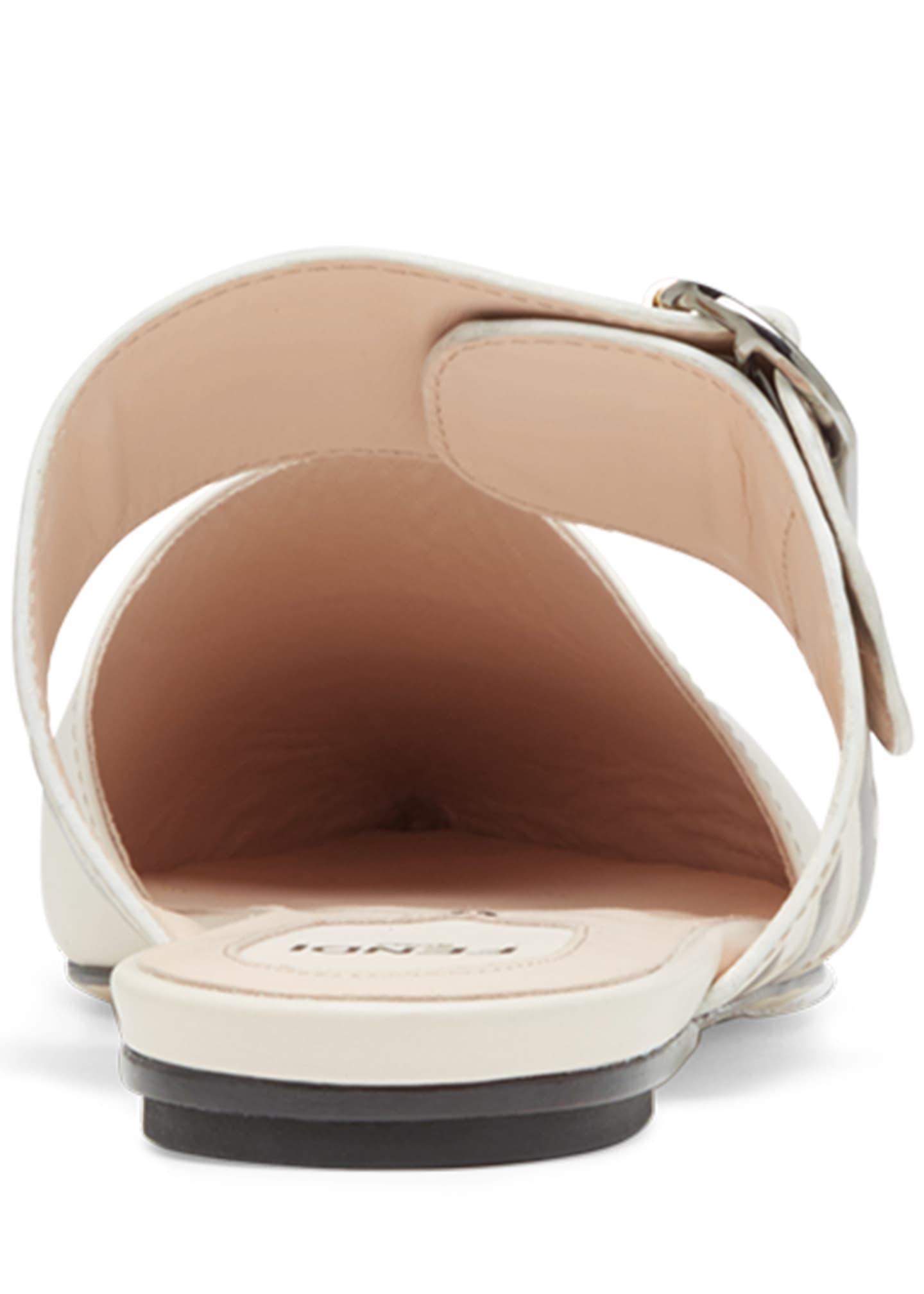 fendi leather mules with ff strap
