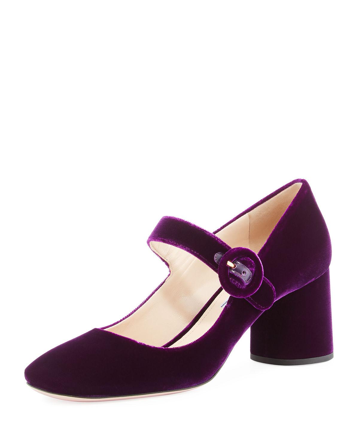 prada velvet mary jane pump