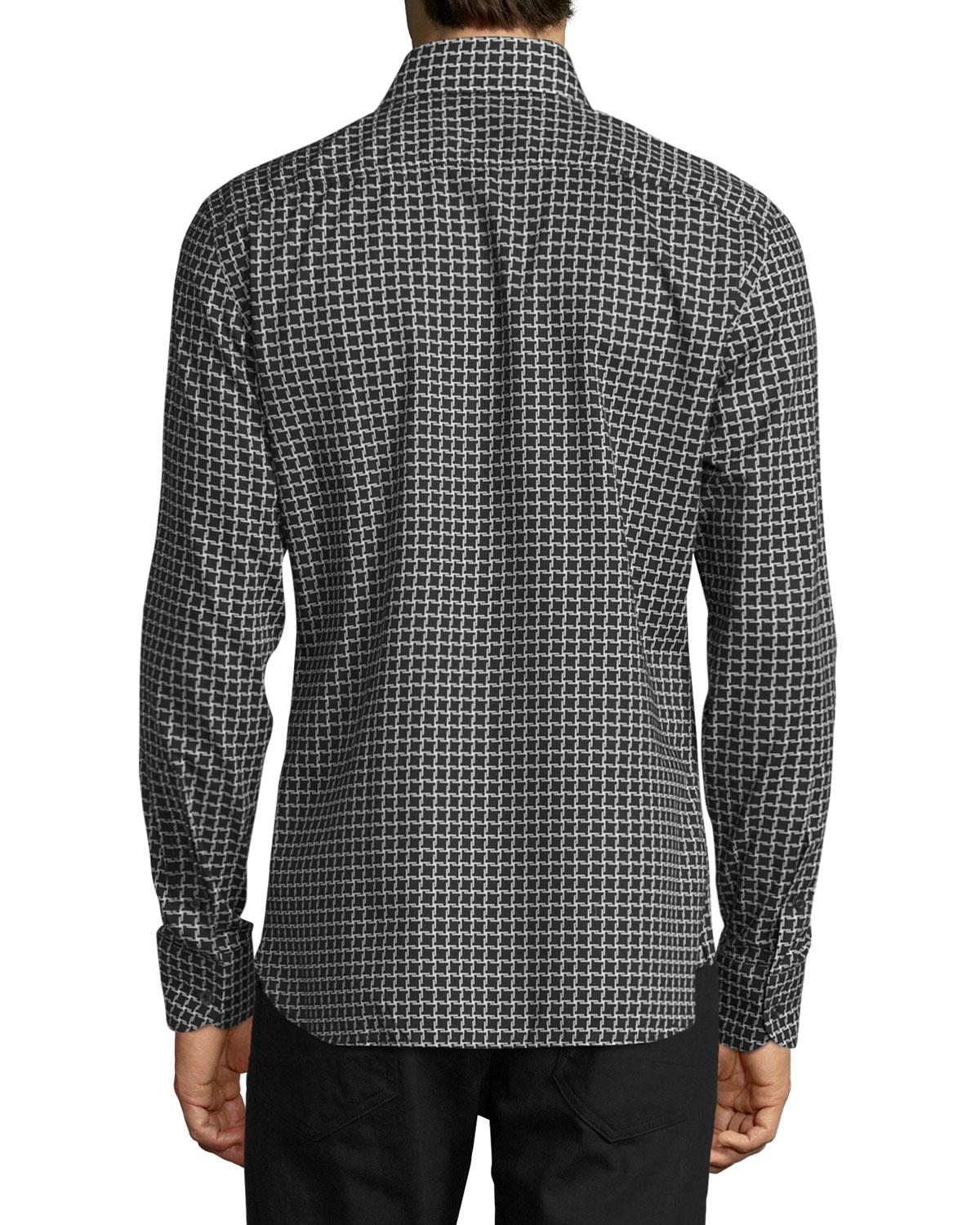 Lyst - Tom Ford Houndstooth-print Sport Shirt in Black for Men