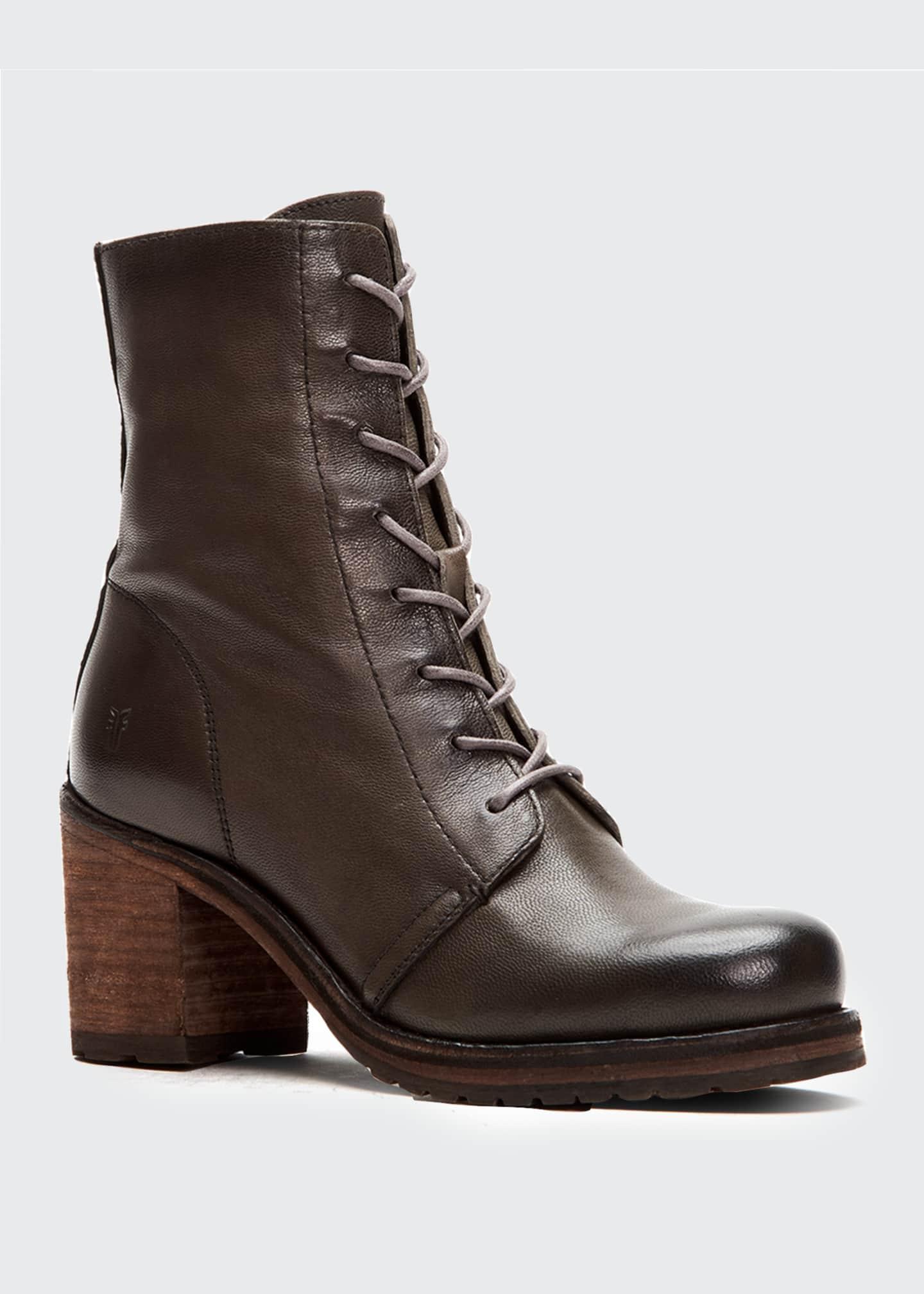 gray lace up booties