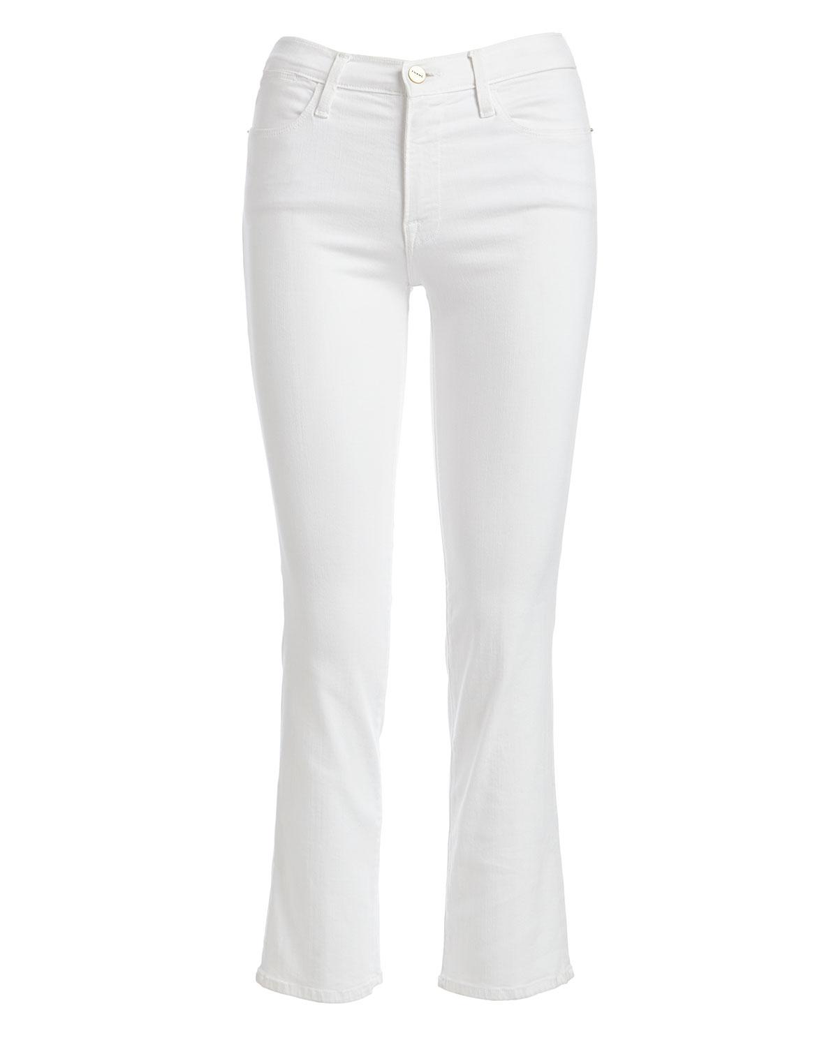 frame white cropped jeans
