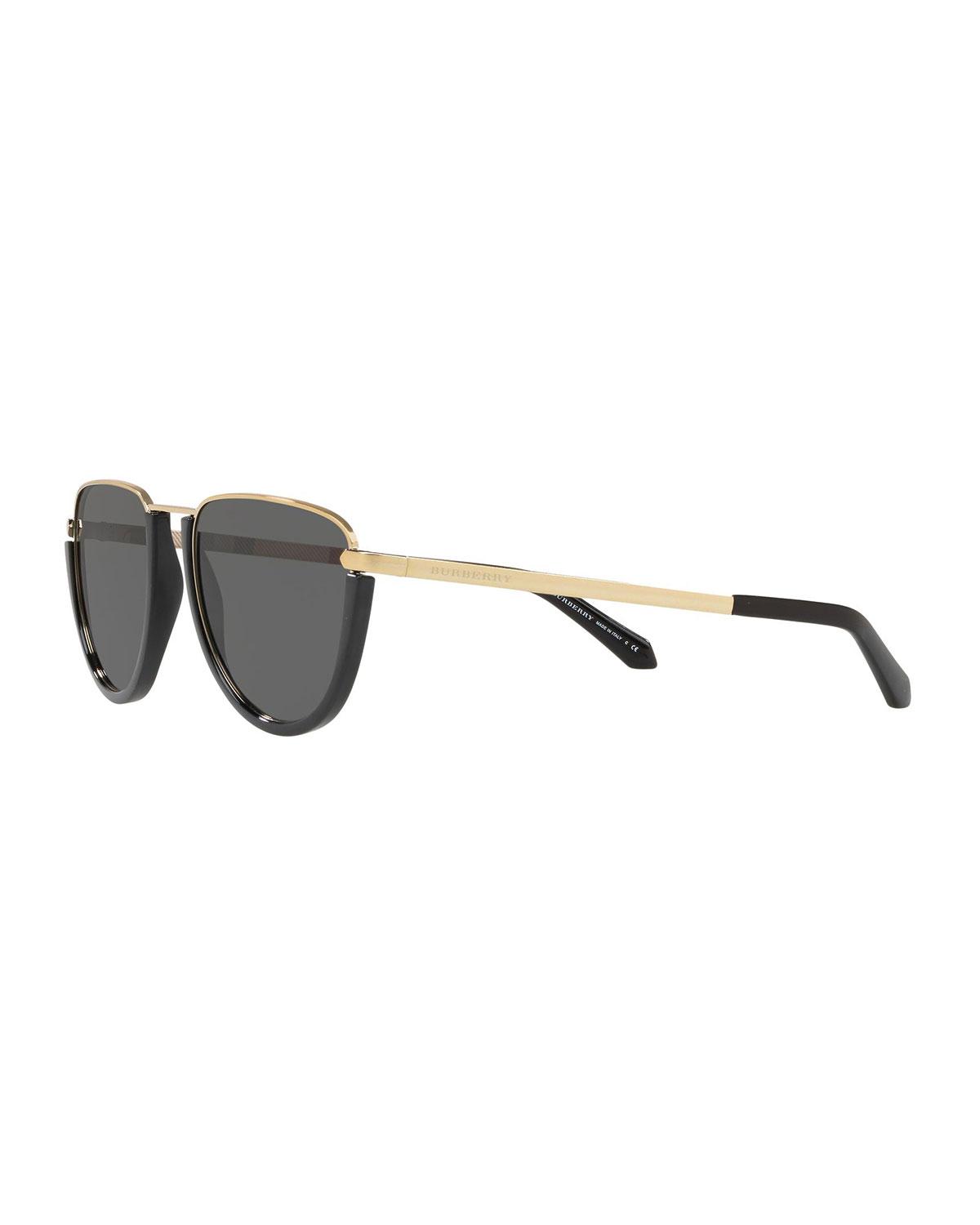 burberry metal aviator sunglasses