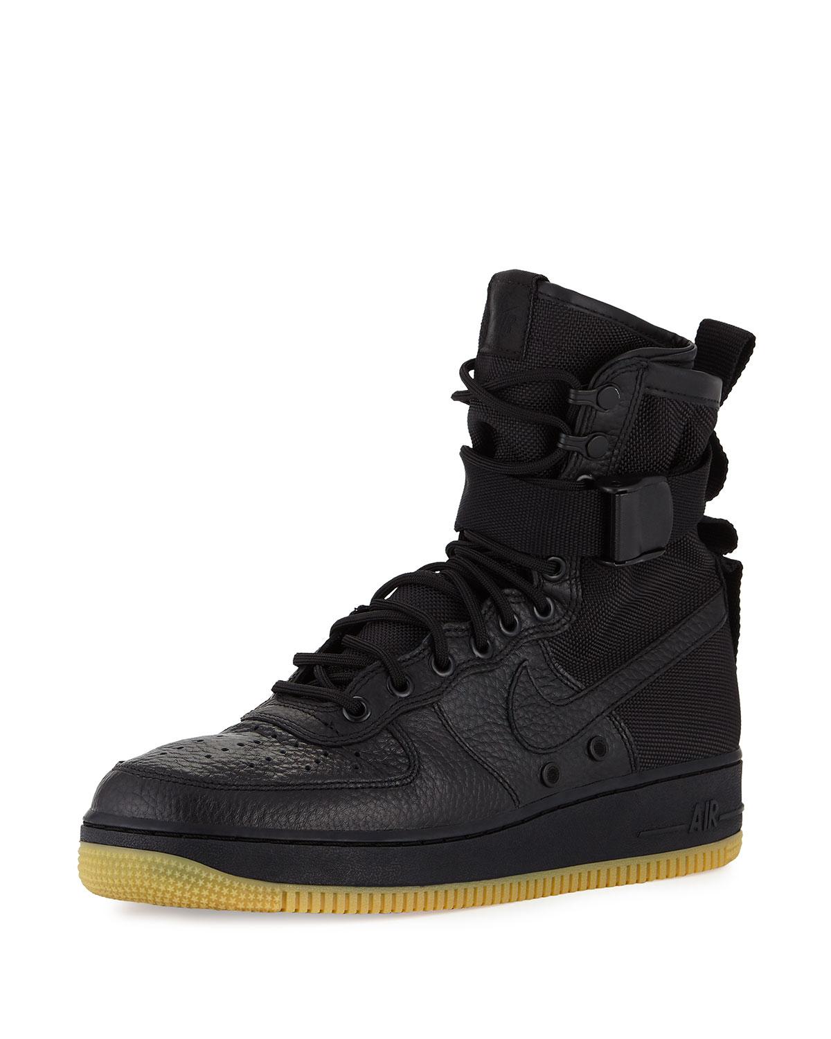 nike black leather high tops