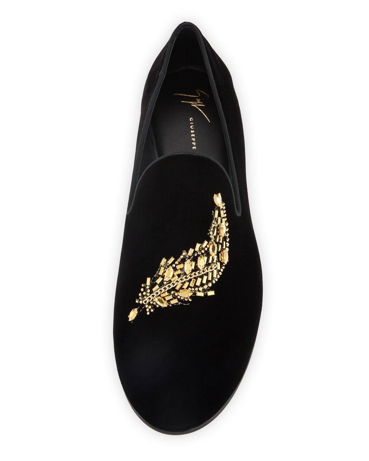 Lyst Giuseppe Zanotti Men�s Beaded Wing Velvet Loafer in