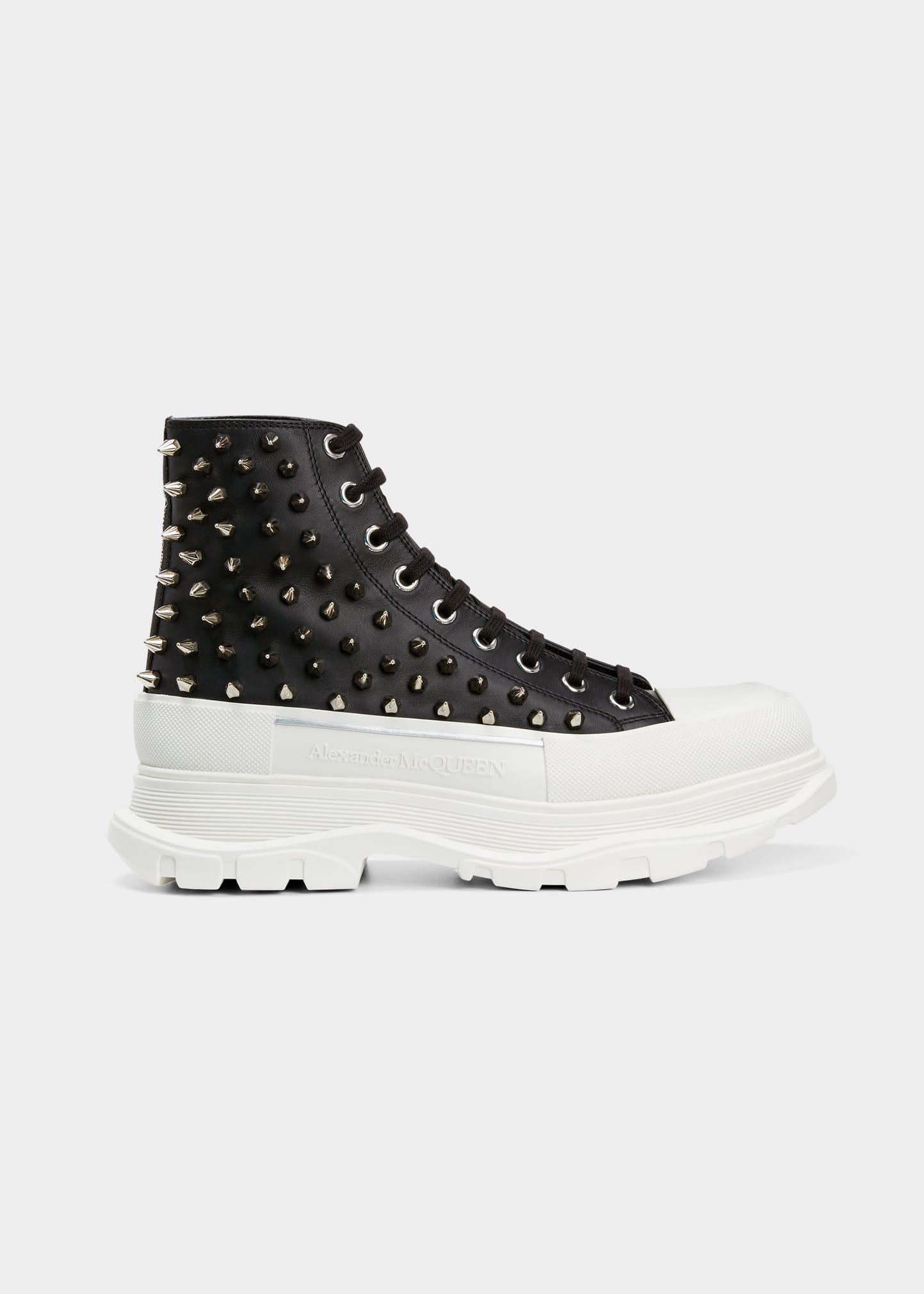 Alexander McQueen Tread Slick Spike Leather High-top Sneakers in White for  Men | Lyst