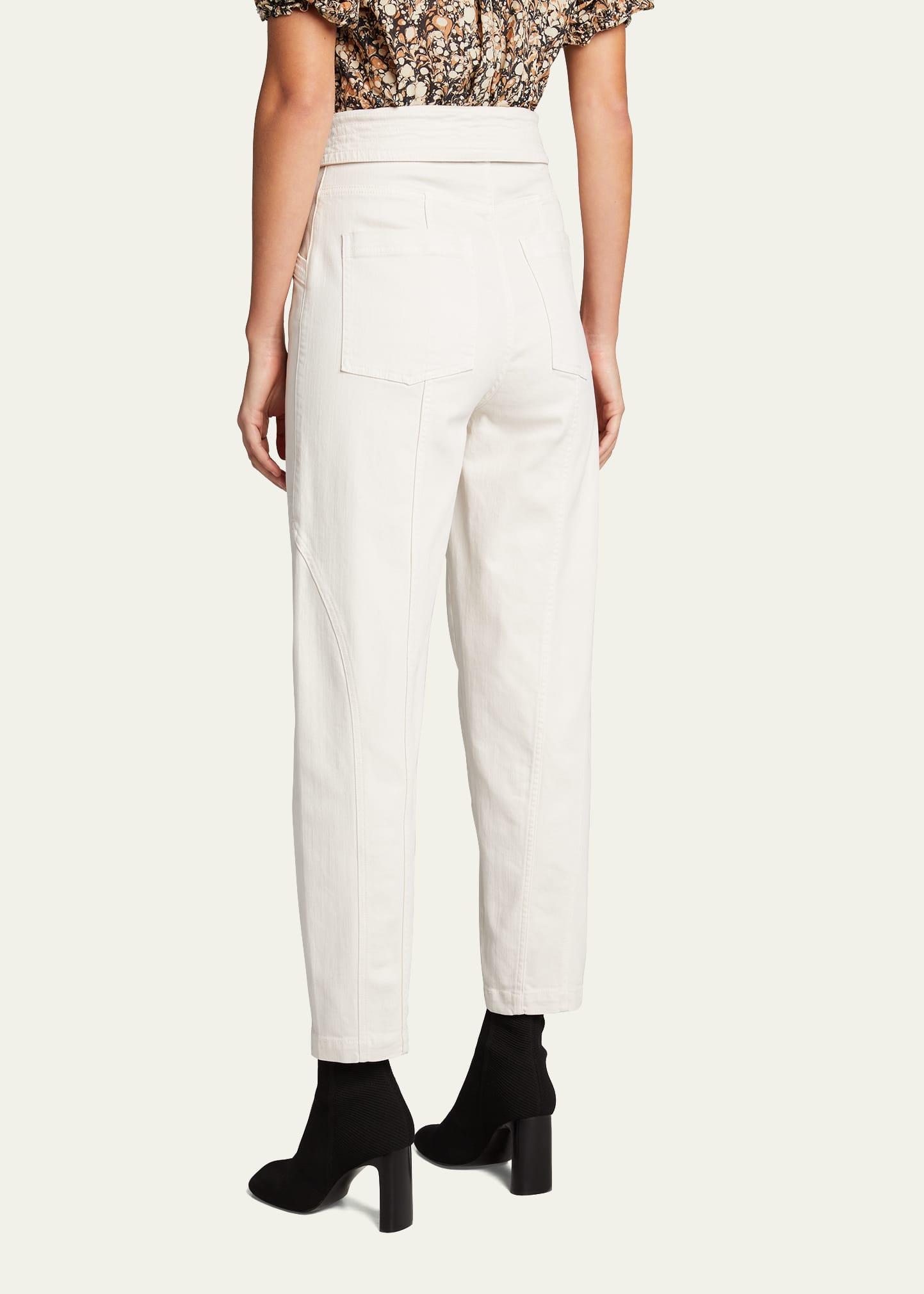 Ulla Johnson Otto Belted High-rise Jeans in Natural | Lyst
