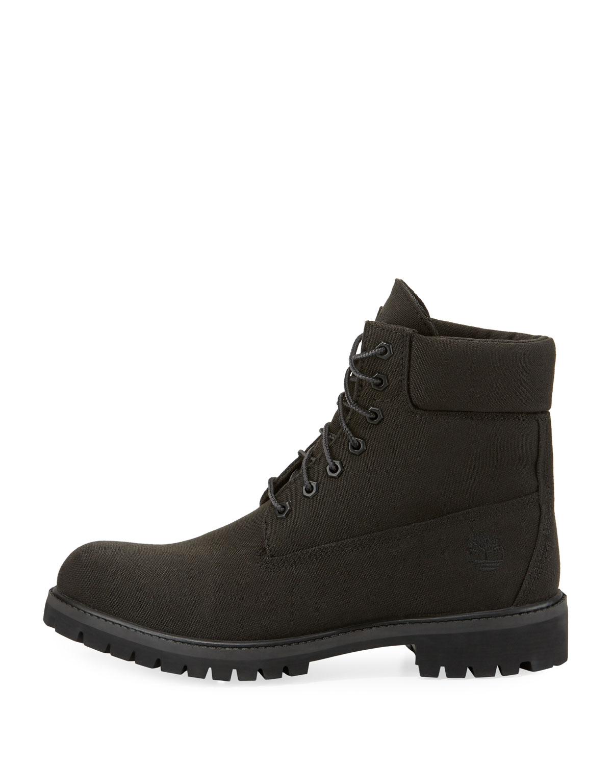 timberland canvas and leather boots