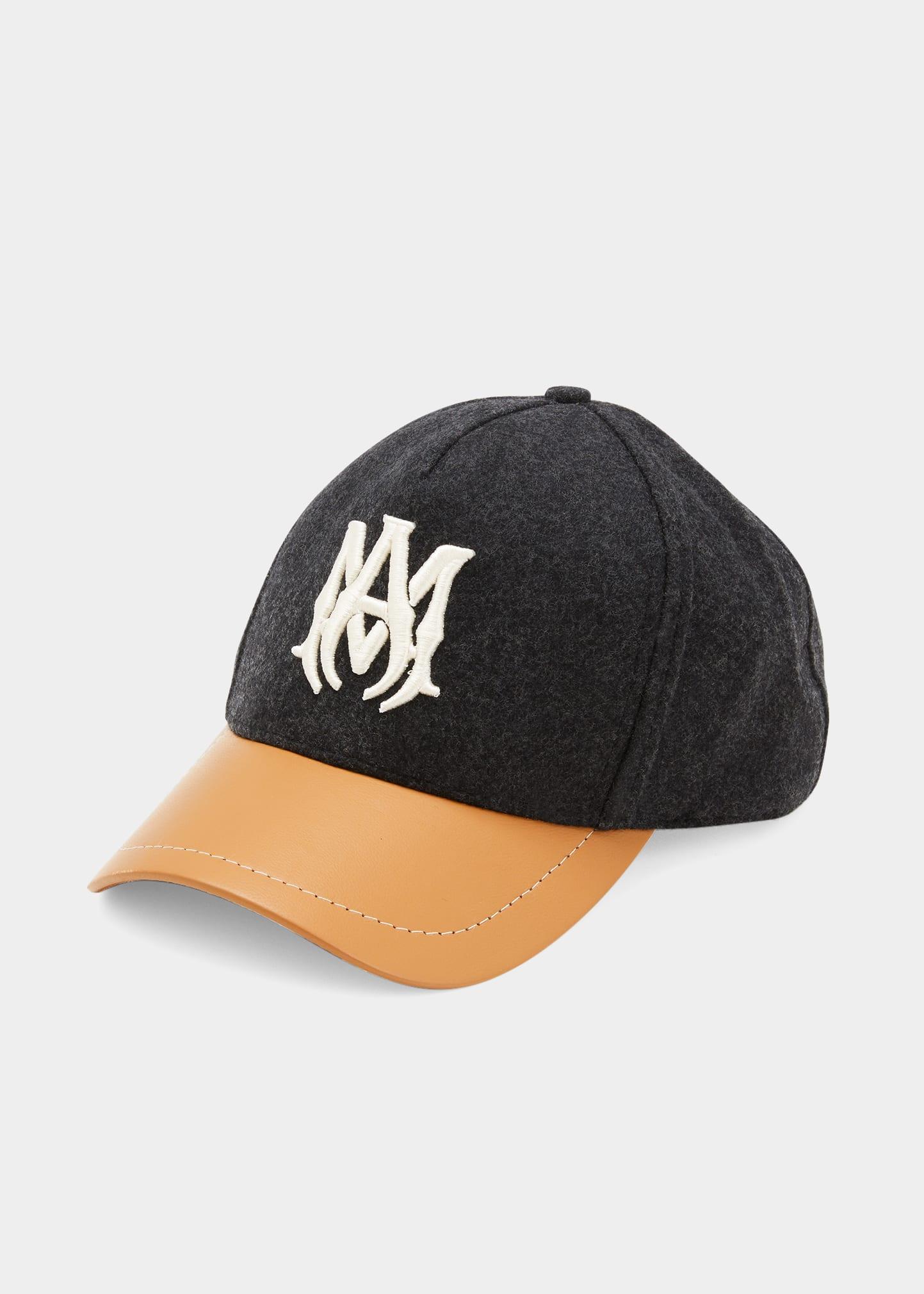 Amiri Wool & Leather Malogo Baseball Hat in Black for Men Lyst