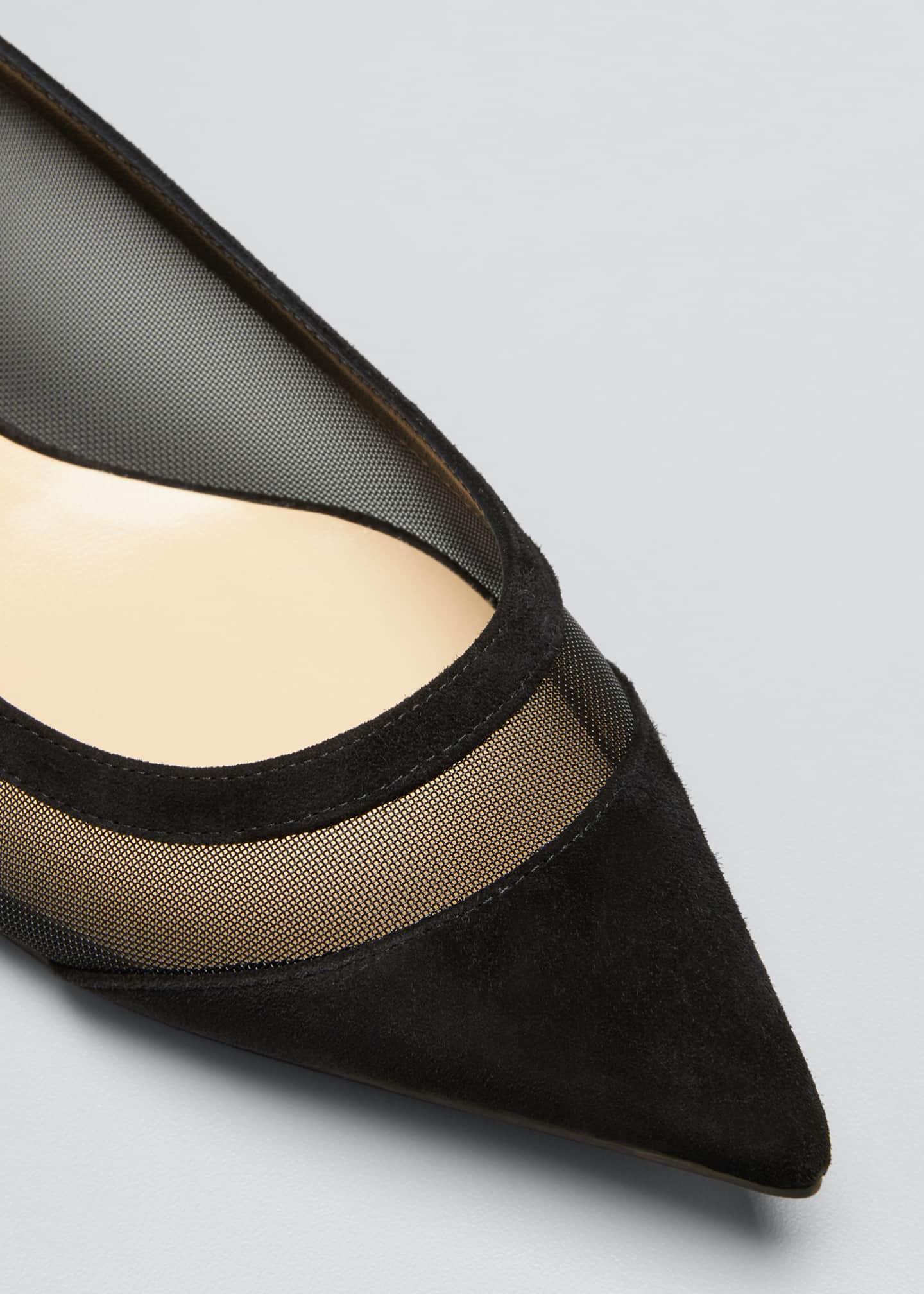 christian louboutin galativi mesh pointed red sole flats