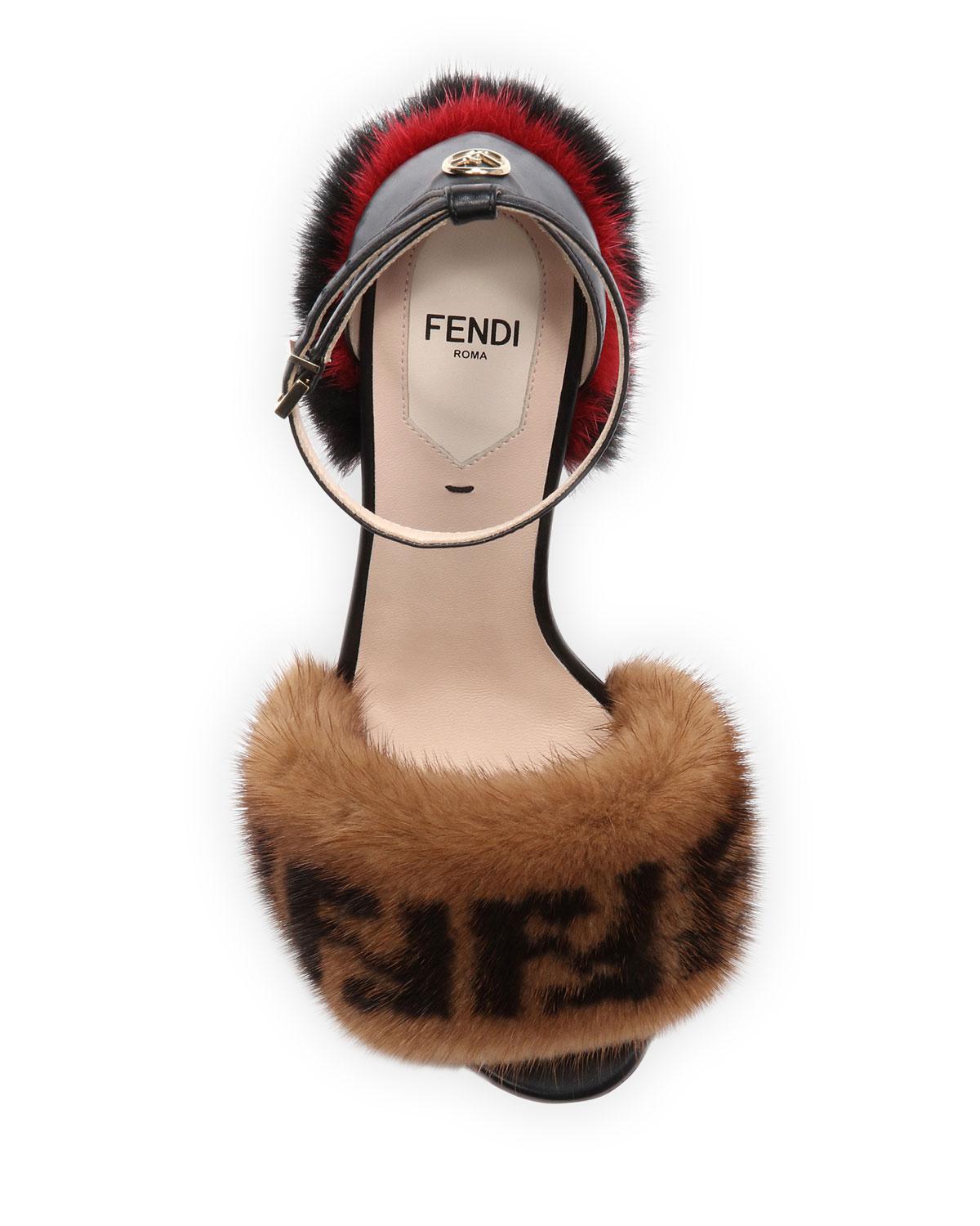 fendi mink heels
