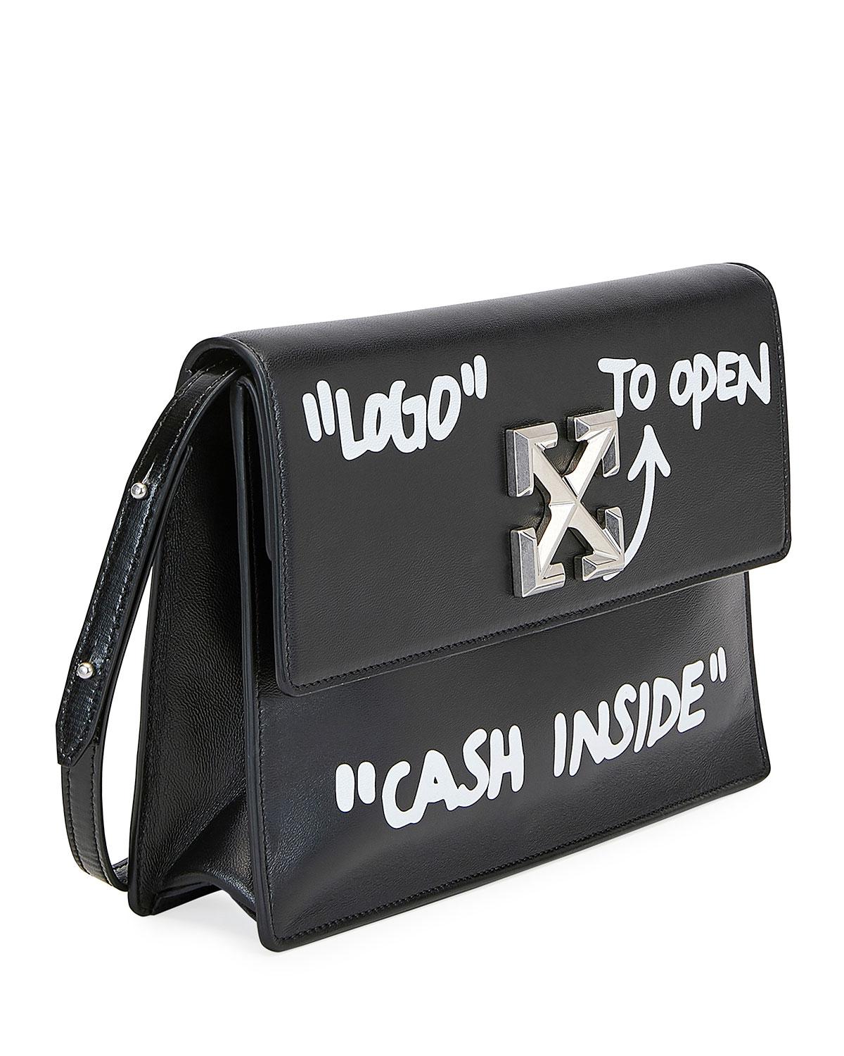 Off-White c/o Virgil Abloh Jitney Cash Inside Top Handle Bag in Black - Lyst