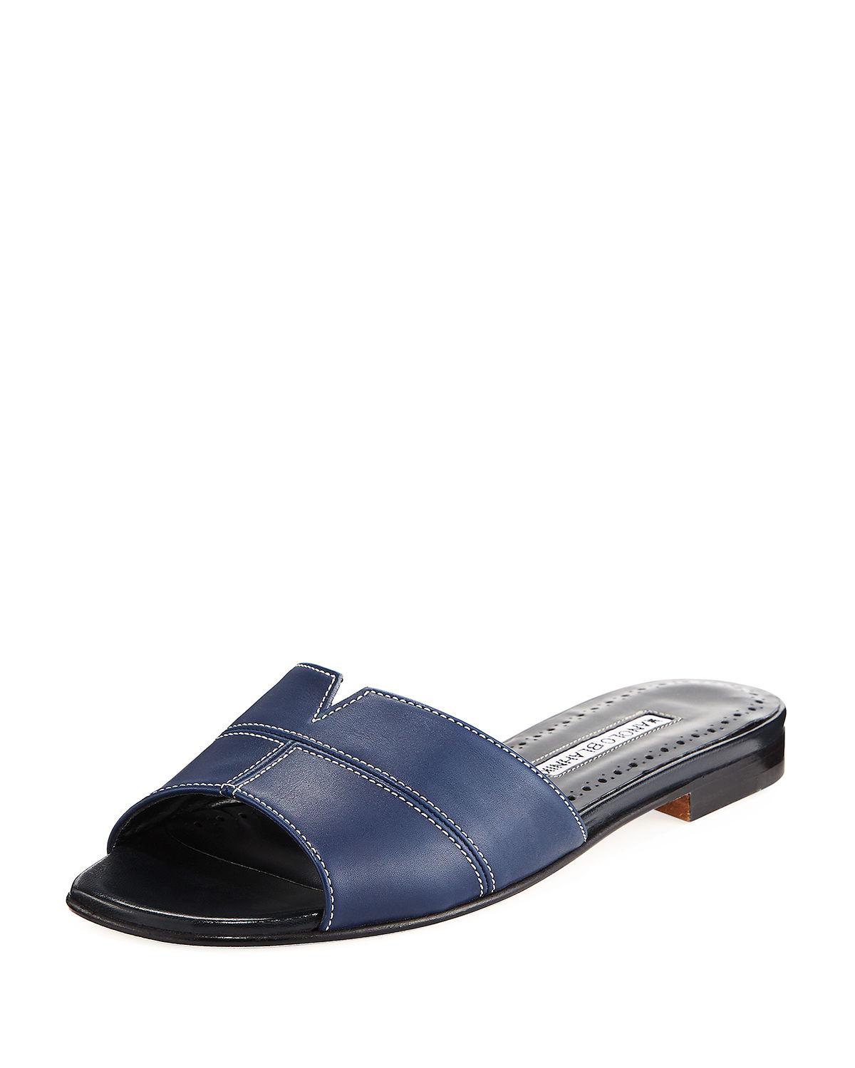 manolo blahnik leather flats