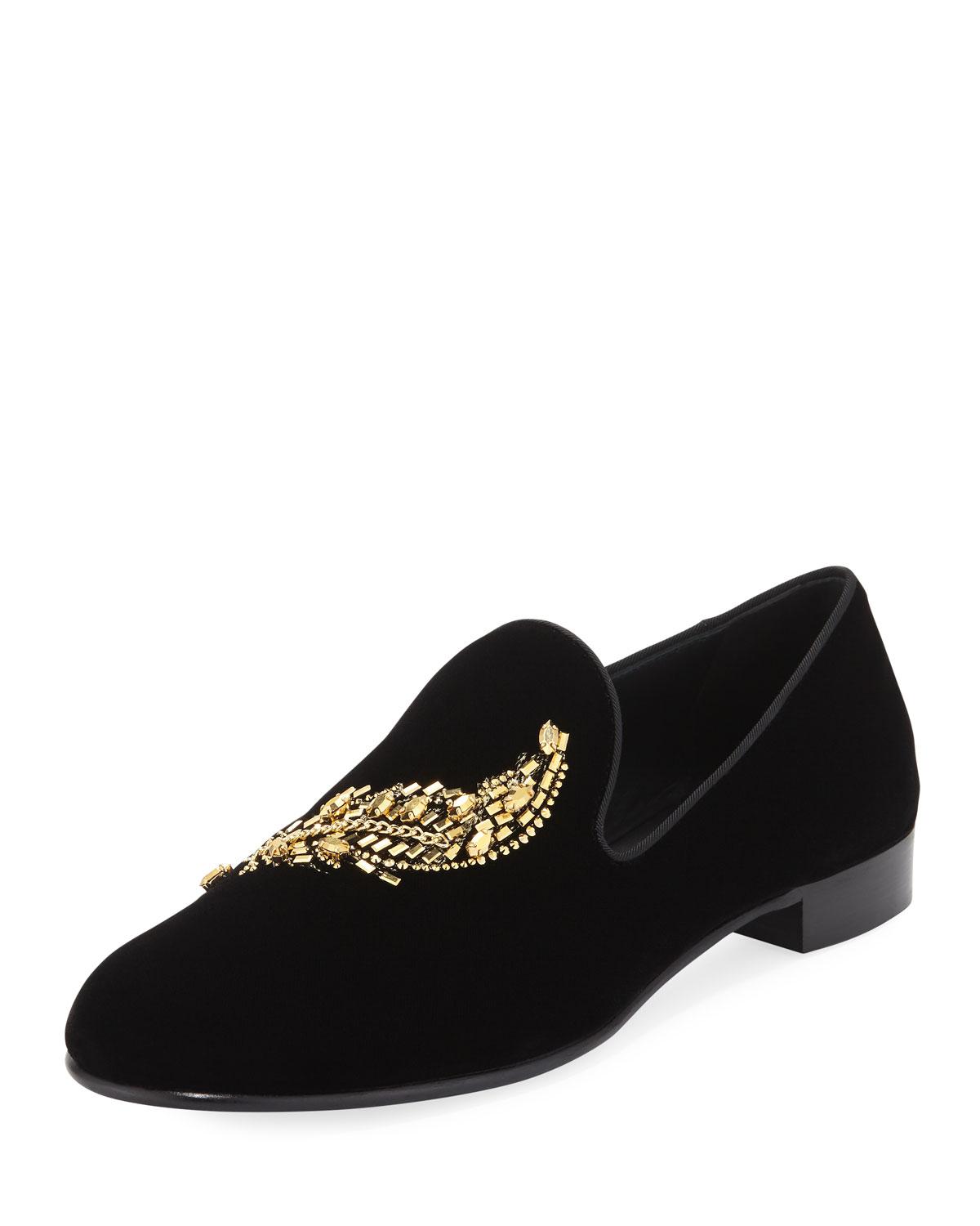 Lyst Giuseppe Zanotti Men�s Beaded Wing Velvet Loafer in