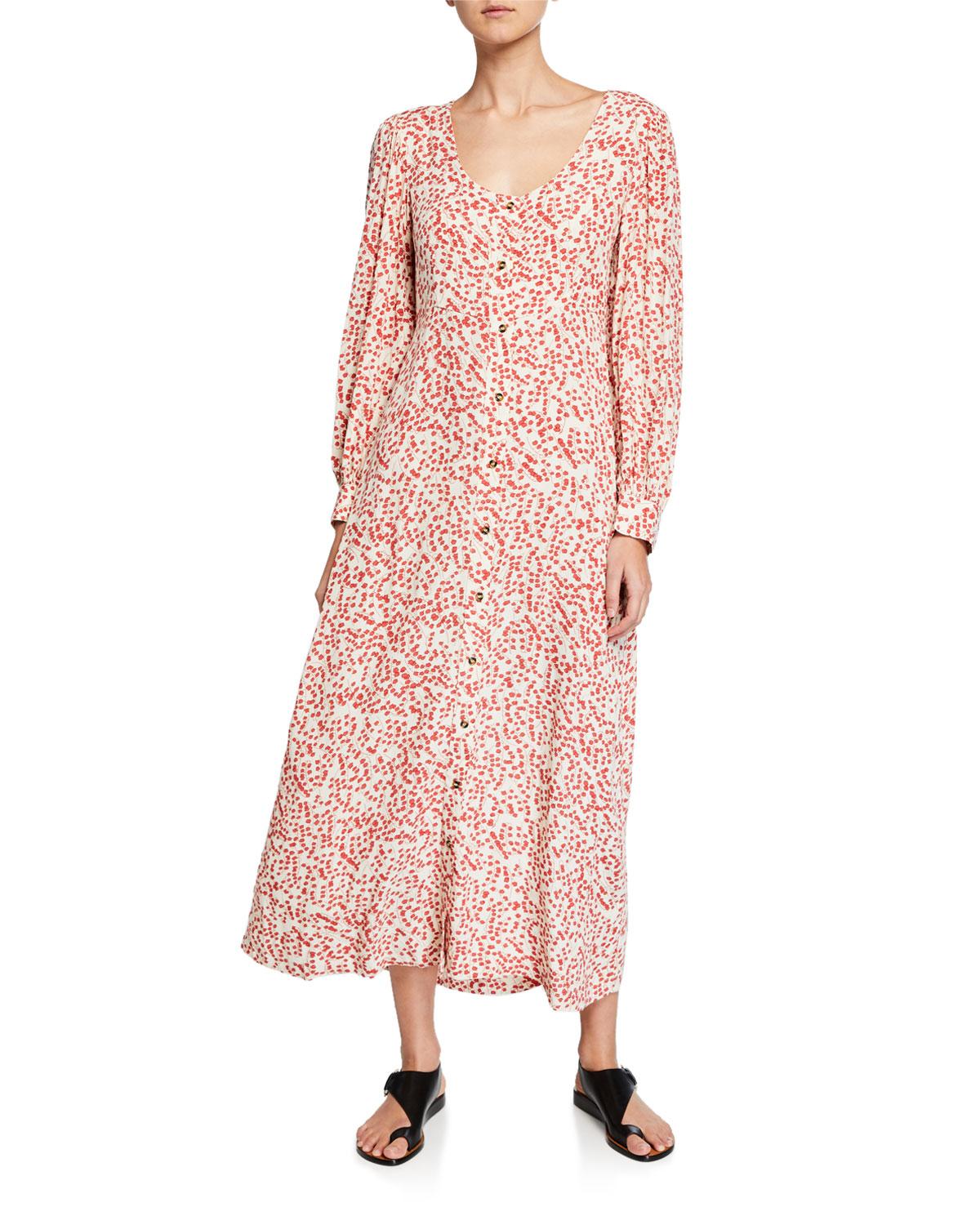 ganni floral maxi dress